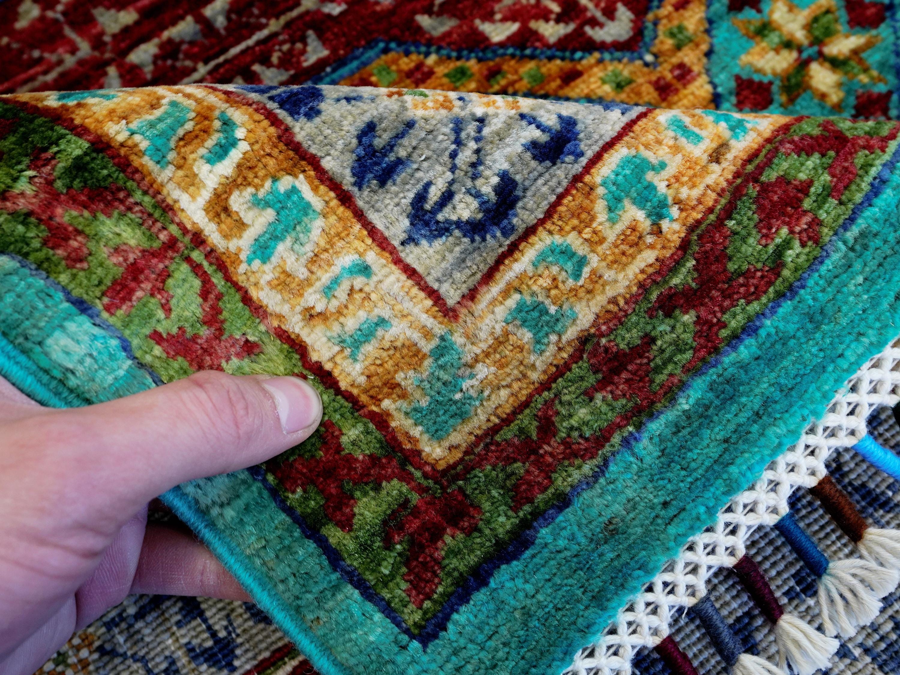 6x8 Ft Cyan Mamluk Rug - Hand Knotted Oriental Area Rug