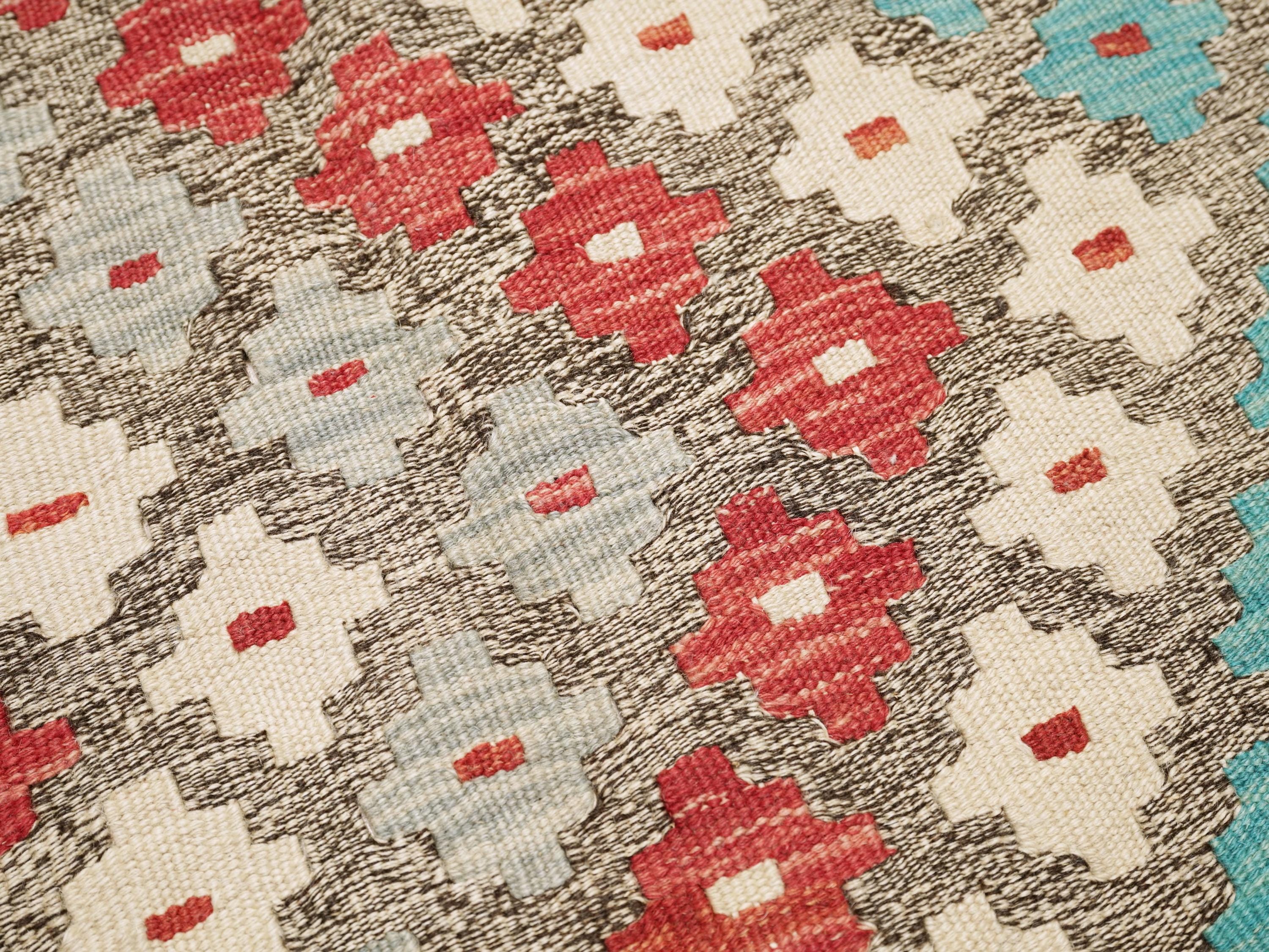 5x7 Ft Colorful Kilim Rug - Afghan Flat Weave