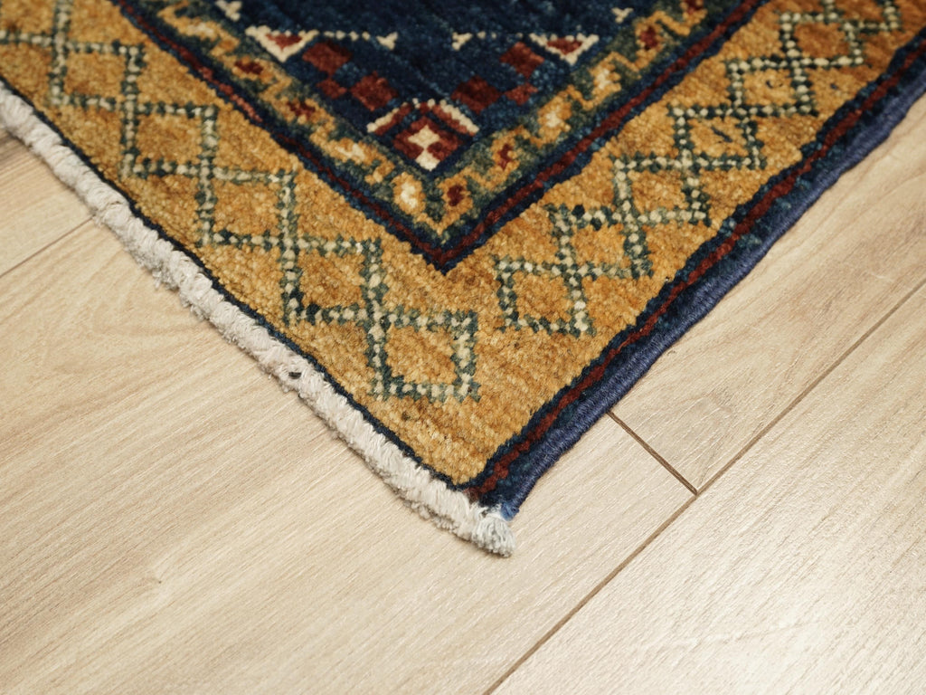 2x3 Ft Blue Ersari Rug - Afghan Tribal Area Rug