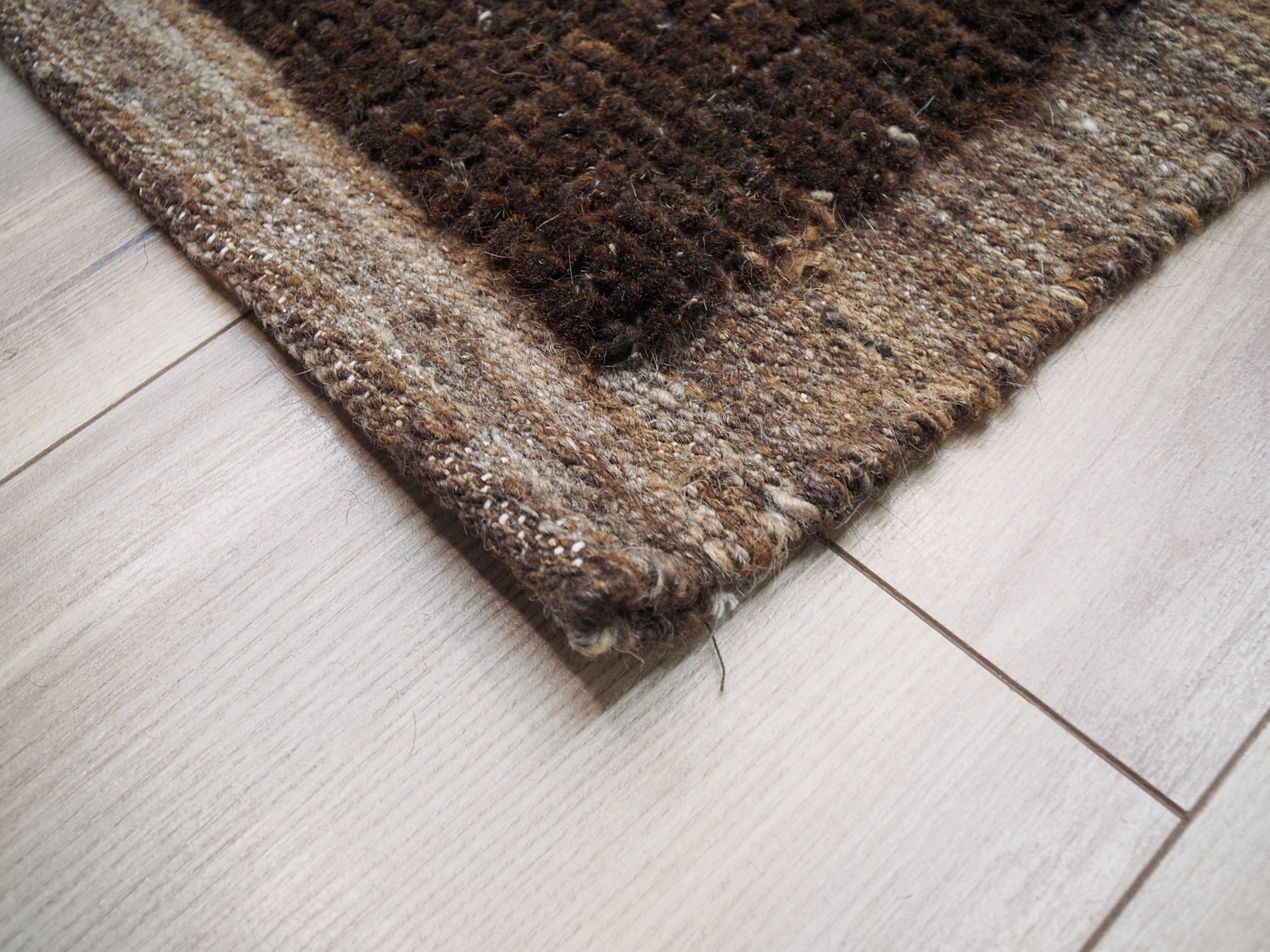 10x12 Ft Hand Knotted Moroccan Rug - Dark Brown Area Rug