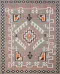 8x10 Ft Red & Green Navajo Rug - Flat Weave Tribal Rug