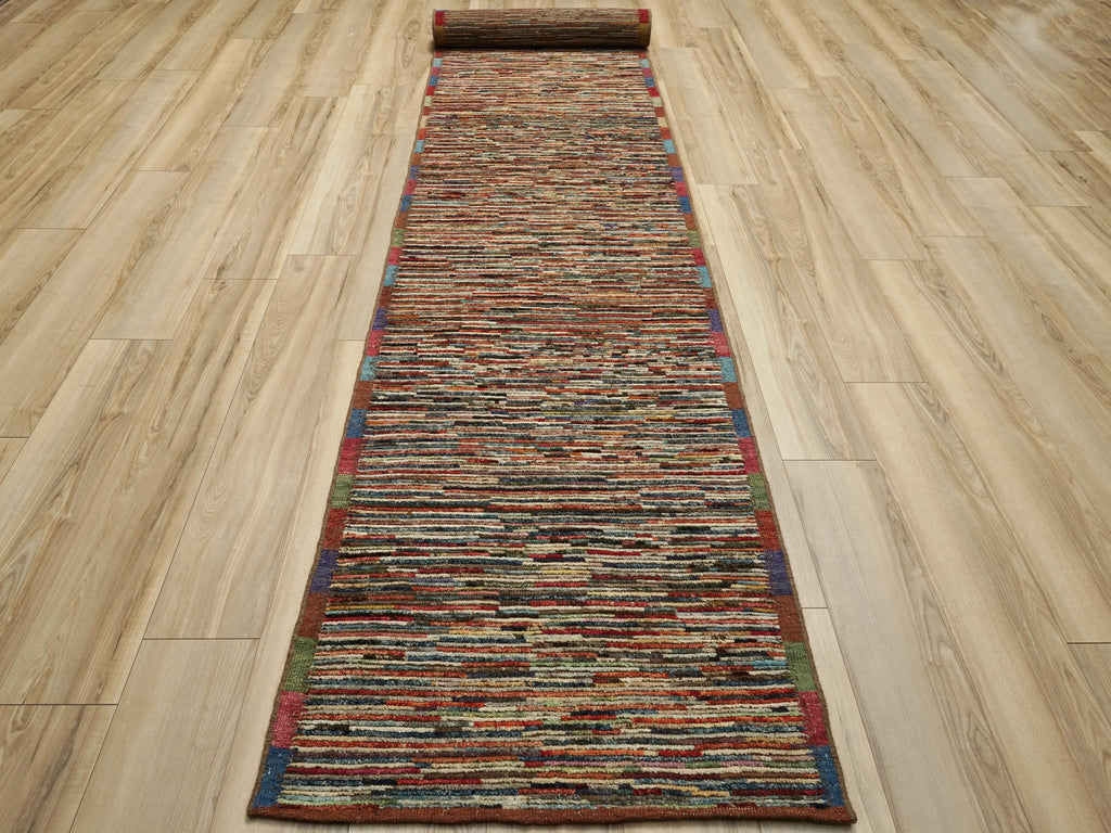 19 Ft Colorful Moroccan Runner Rug - Afghan Handmade Rug