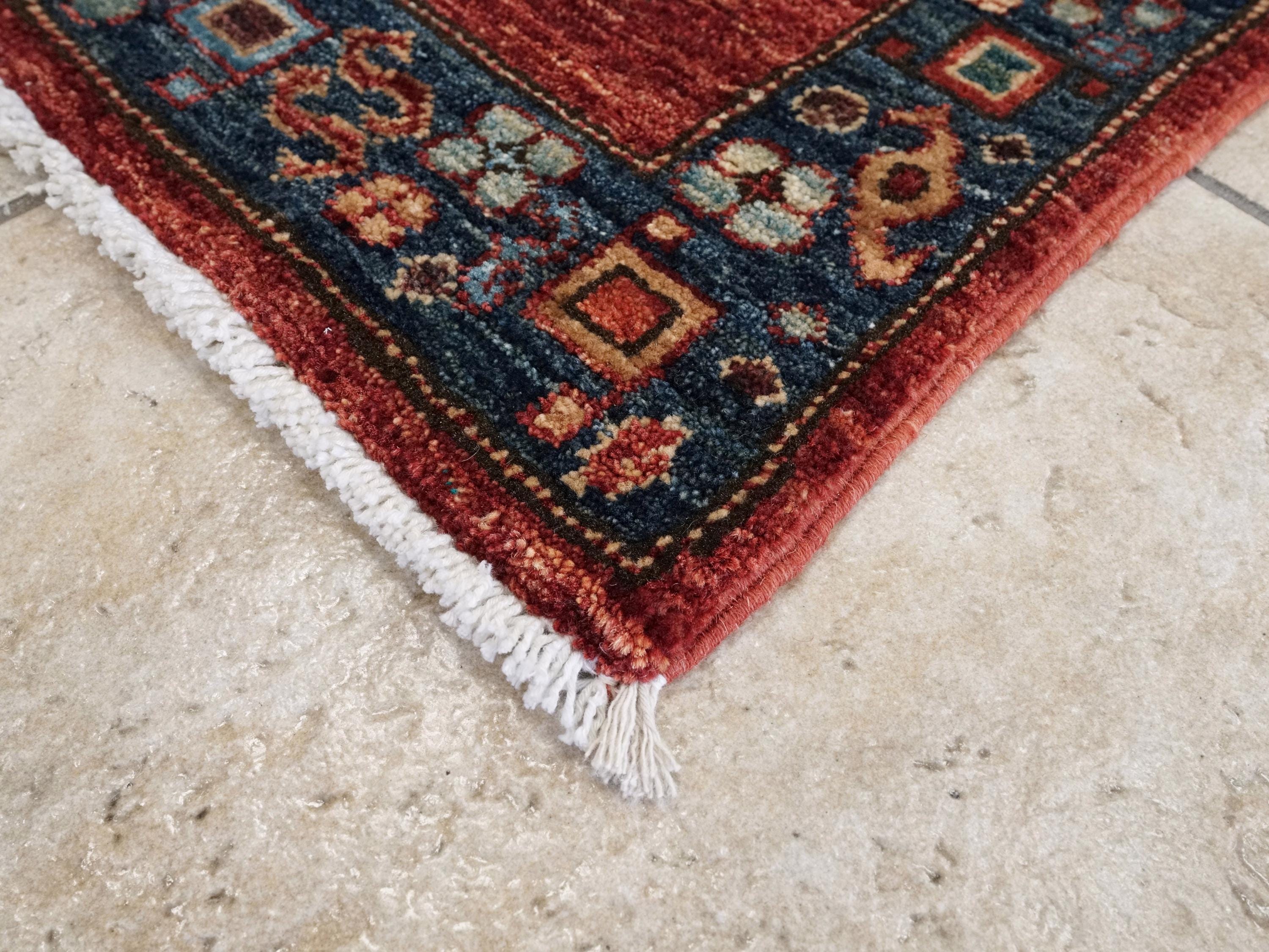 6x9 Ft Red & Blue Heriz Rug - Afghan Oriental Area Rug