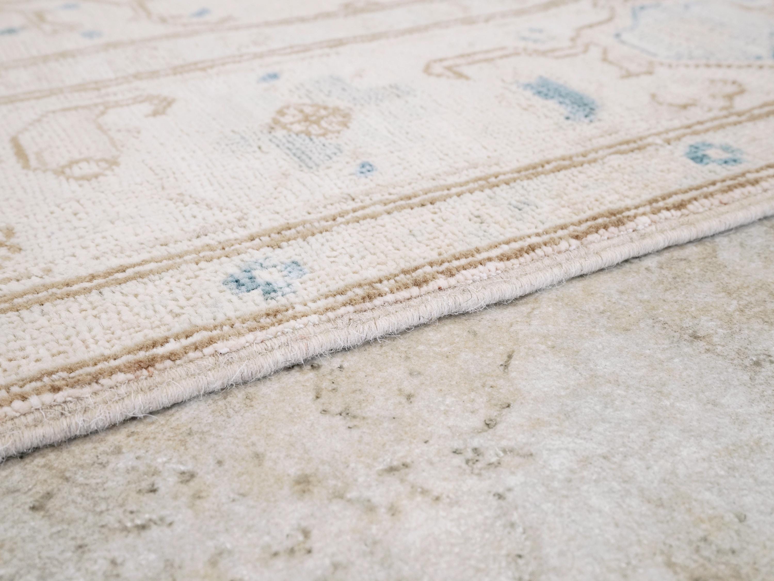 5x8 Ft Handmade Serapi Wool Rug - Beige Vintage Area Rug