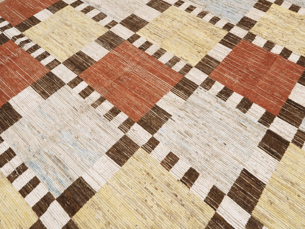 10x14 Ft Red & Yellow Moroccan Rug - Contemporary Area Rug