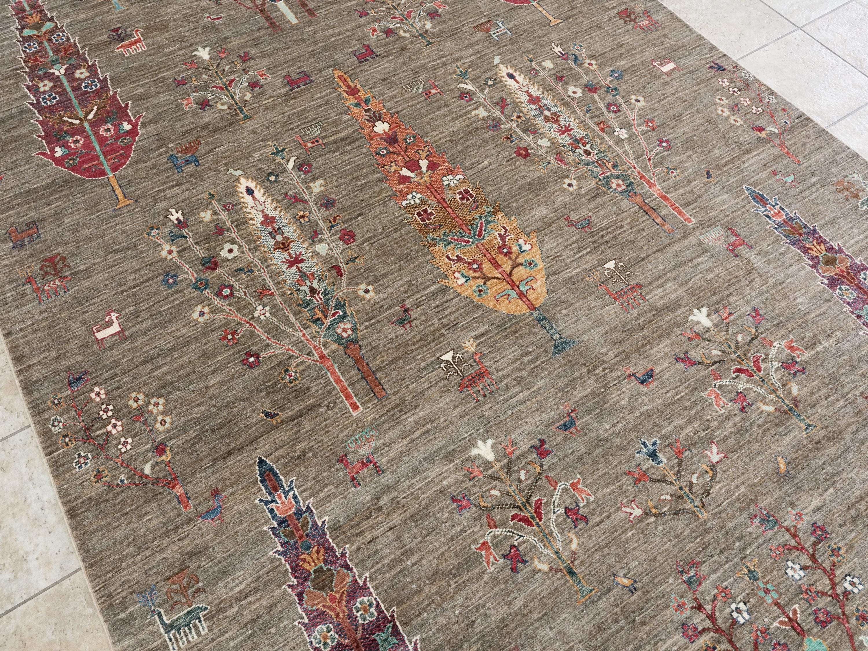 7x10 Ft Brown Serapi Rug - Handmade Wool Area Rug