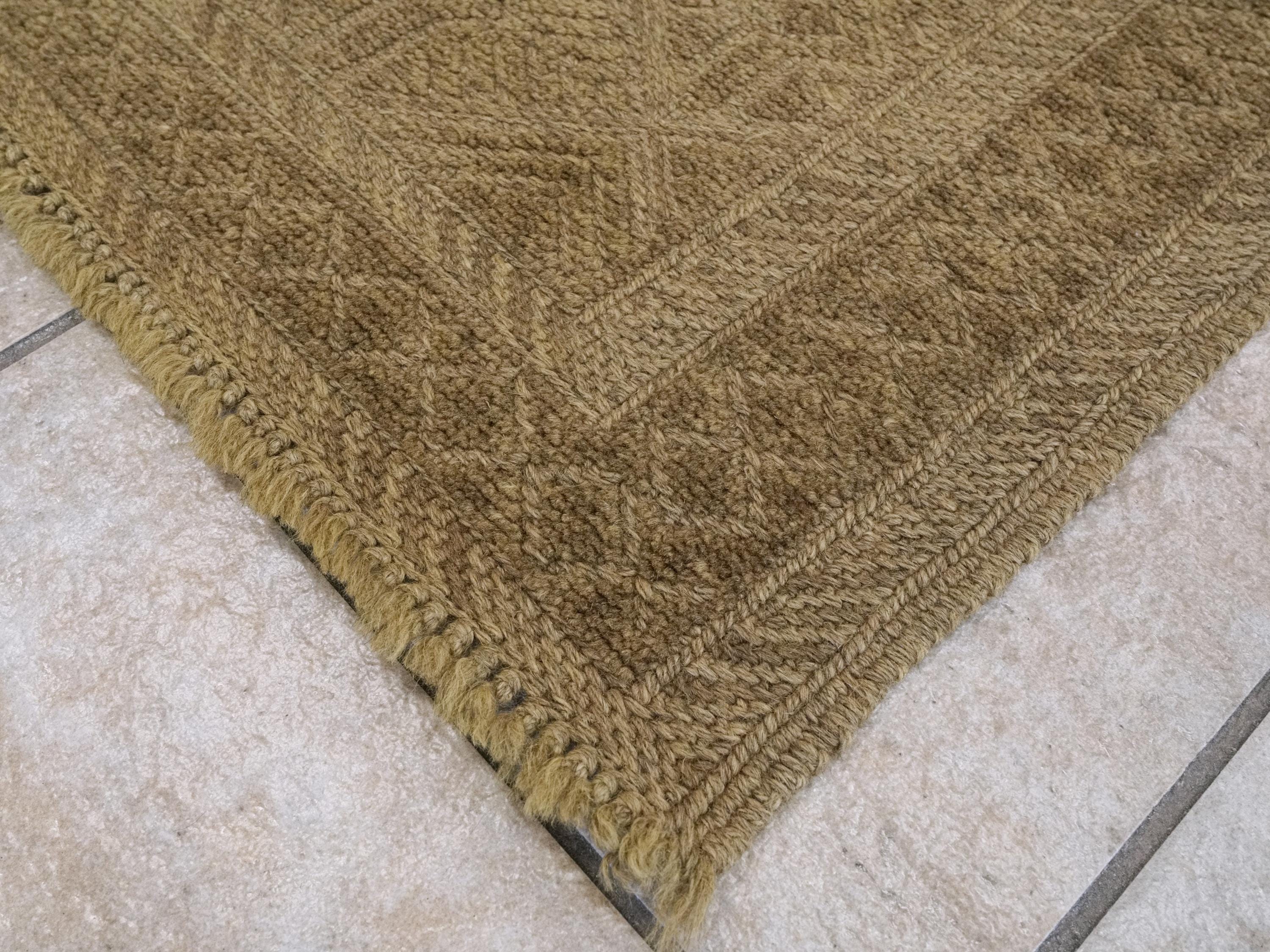 5x6 Ft Vintage Brown Tribal Kilim Rug - Hand Knotted Wool Area Rug