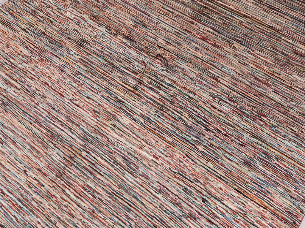 6x9 Ft Multicolor Gabbeh Rug - Afghan Wool Area Rug - Plain Design