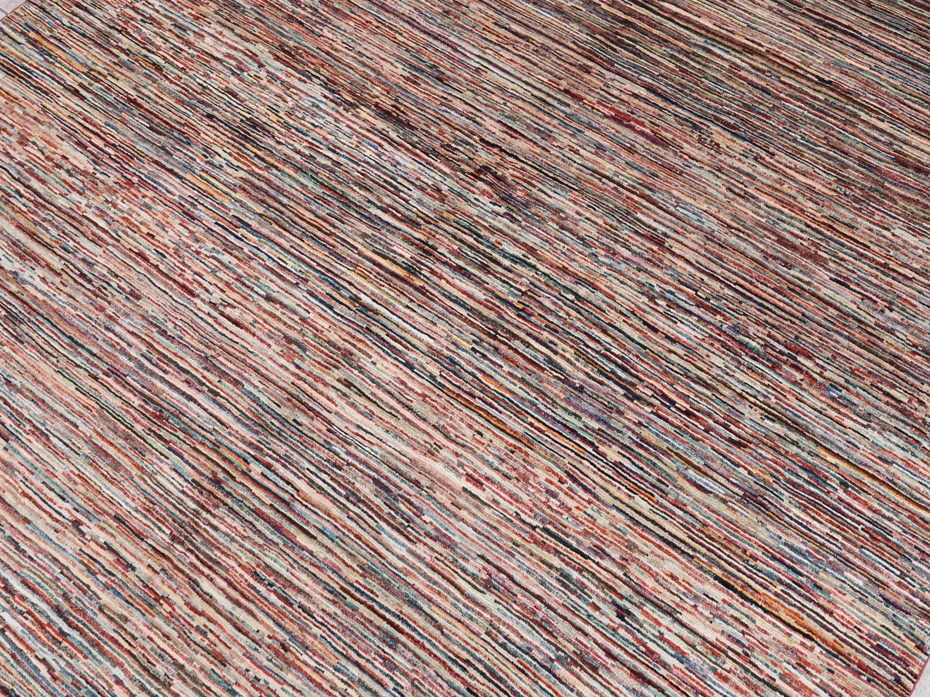 6x9 Ft Multicolor Gabbeh Rug - Afghan Wool Area Rug - Plain Design