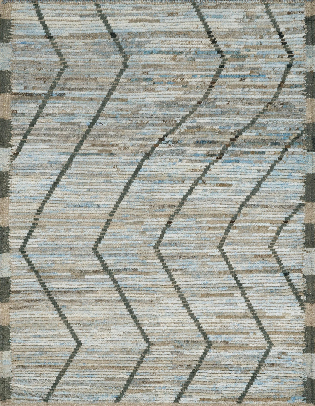3x5 Ft Blue Moroccan Rug - Hand Knotted Area Rug