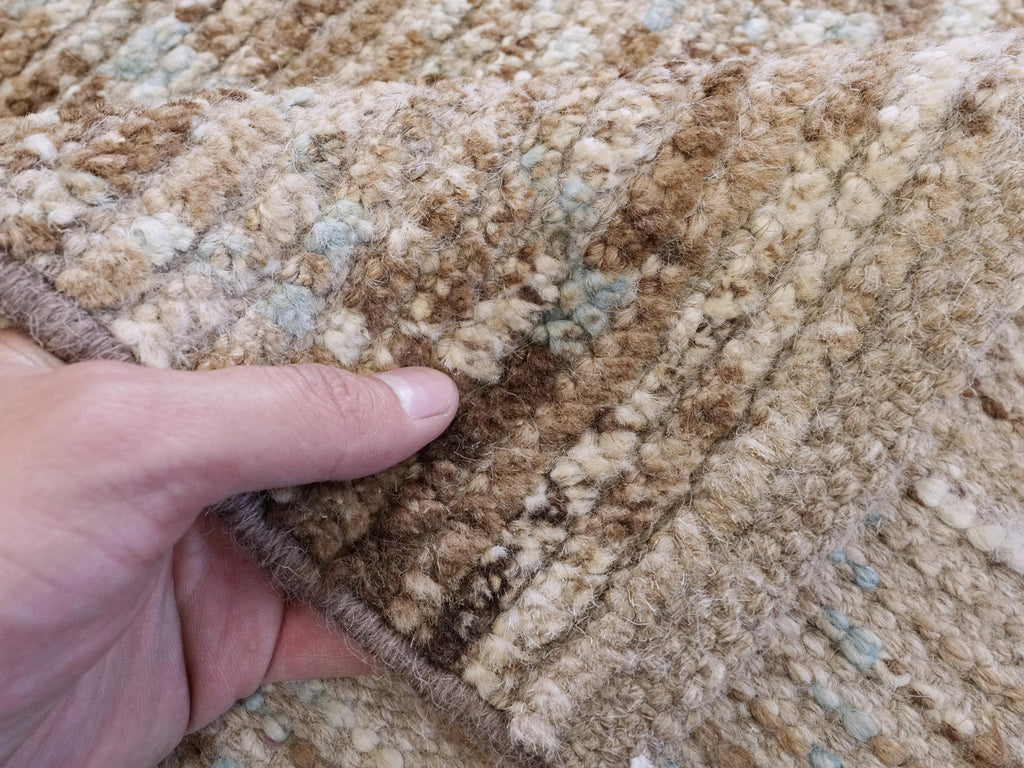 13 Ft Brown Moroccan Runner Rug - Afghan Handmade Hallway Rug