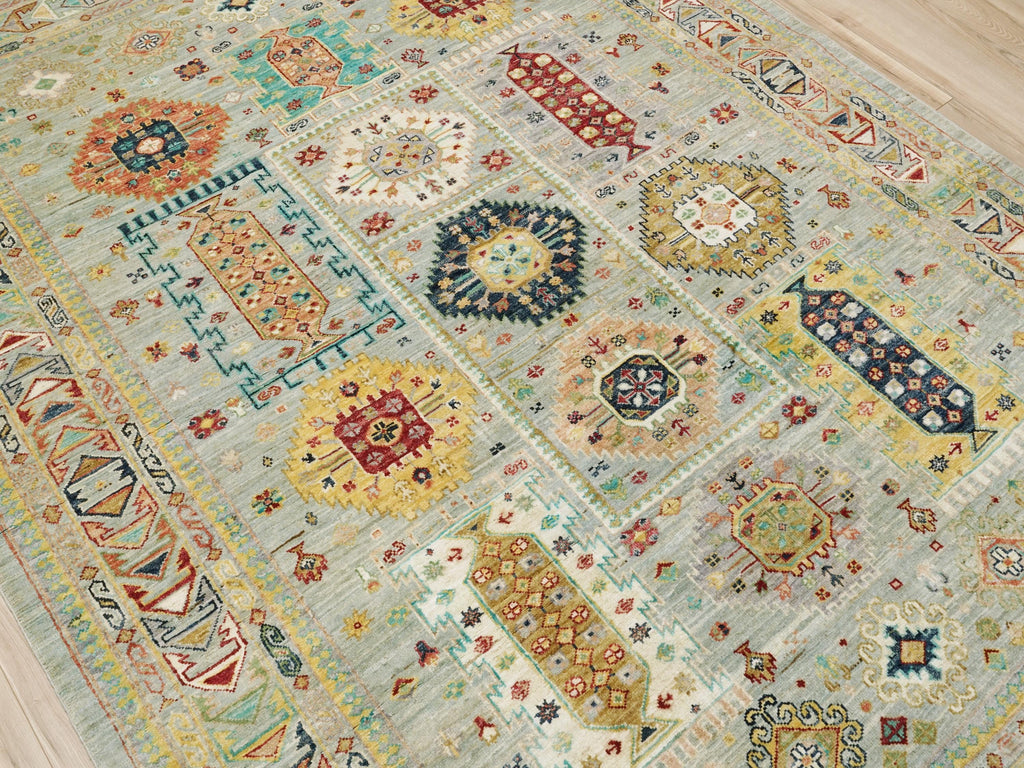 6x8 Ft Light Green Bidjar Rug - Hand Knotted Wool Persian Rug