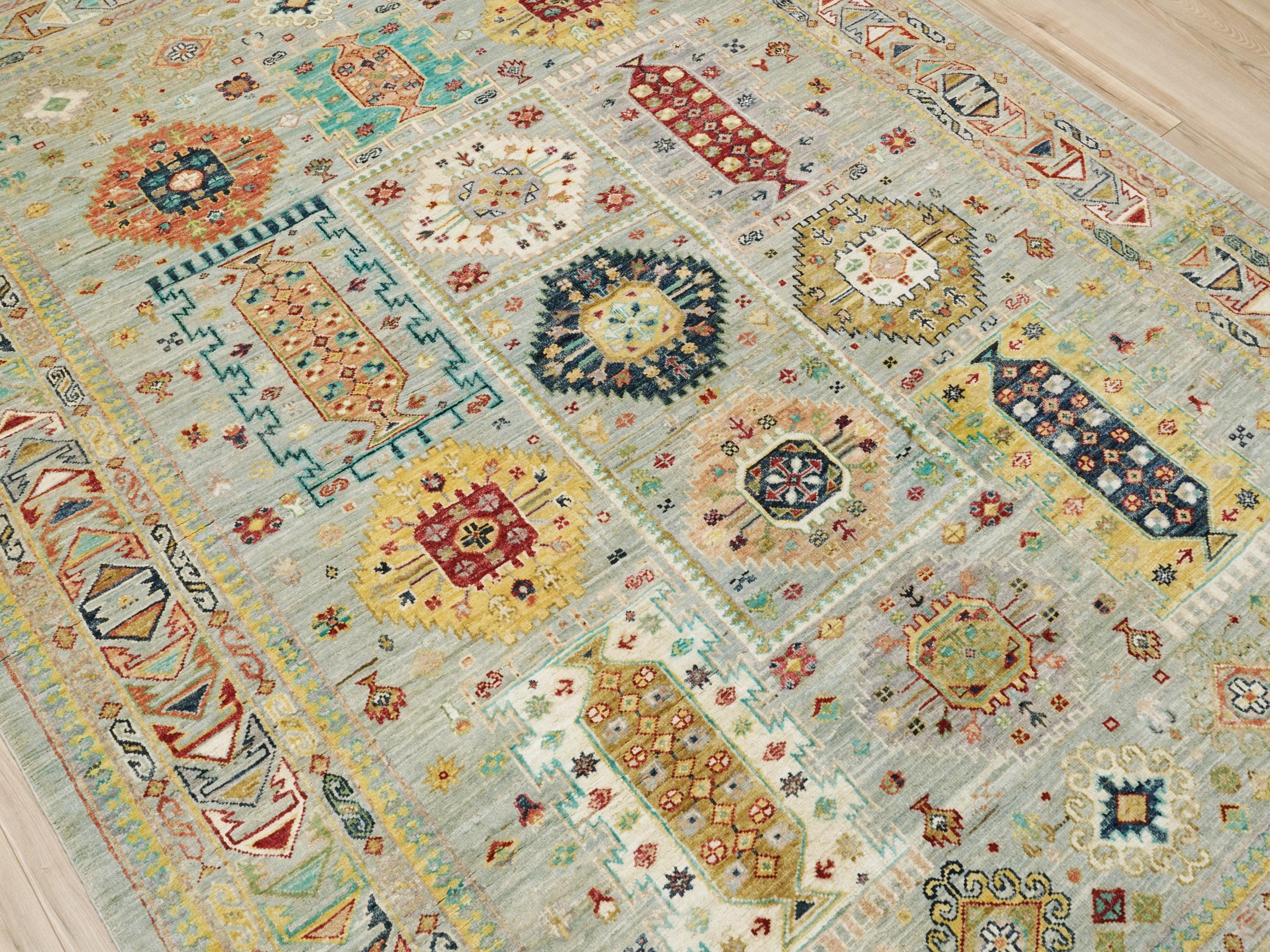 6x8 Ft Light Green Bidjar Rug - Hand Knotted Wool Persian Rug