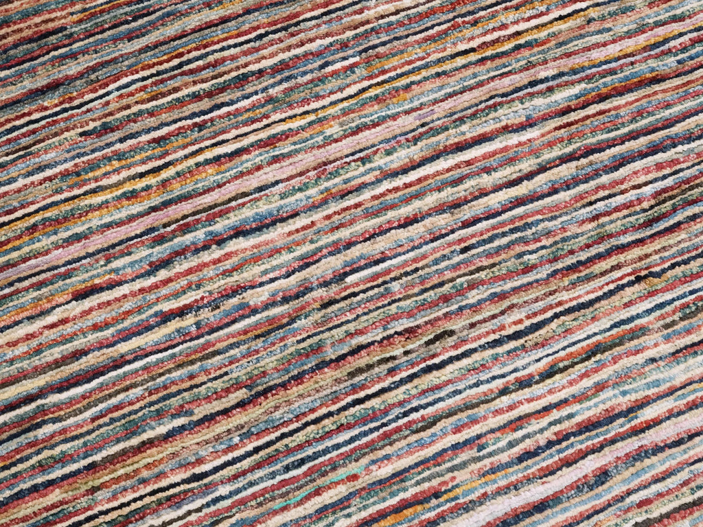 6x9 Ft Multicolor Gabbeh Rug - Afghan Wool Area Rug - Plain Design