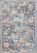 6x9 Ft Blue Serapi Rug - Afghan Wool Oriental Rug - All over Floral Design