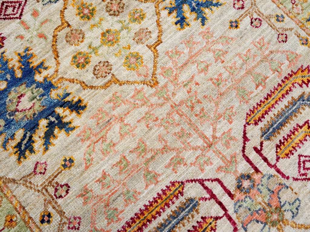 10 Ft Beige Serapi Runner Rug - Hand Knotted Hallway Rug - Persian Design