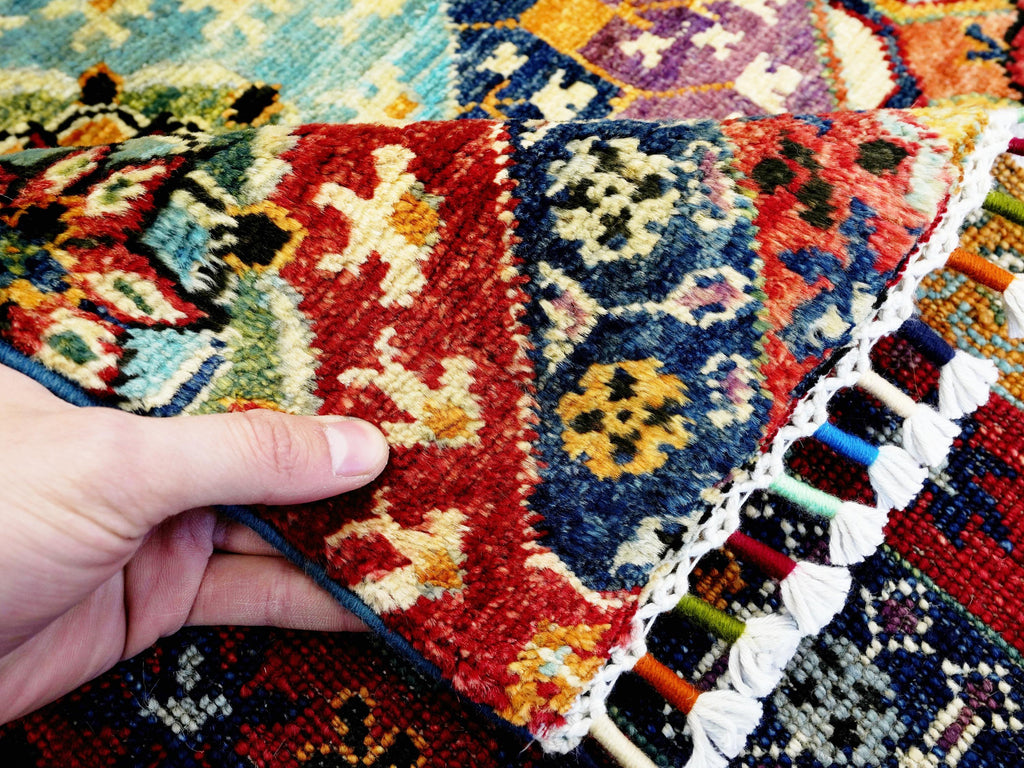 7x10 Ft Colorful Mamluk Rug - Hand Knotted Afghan Rug
