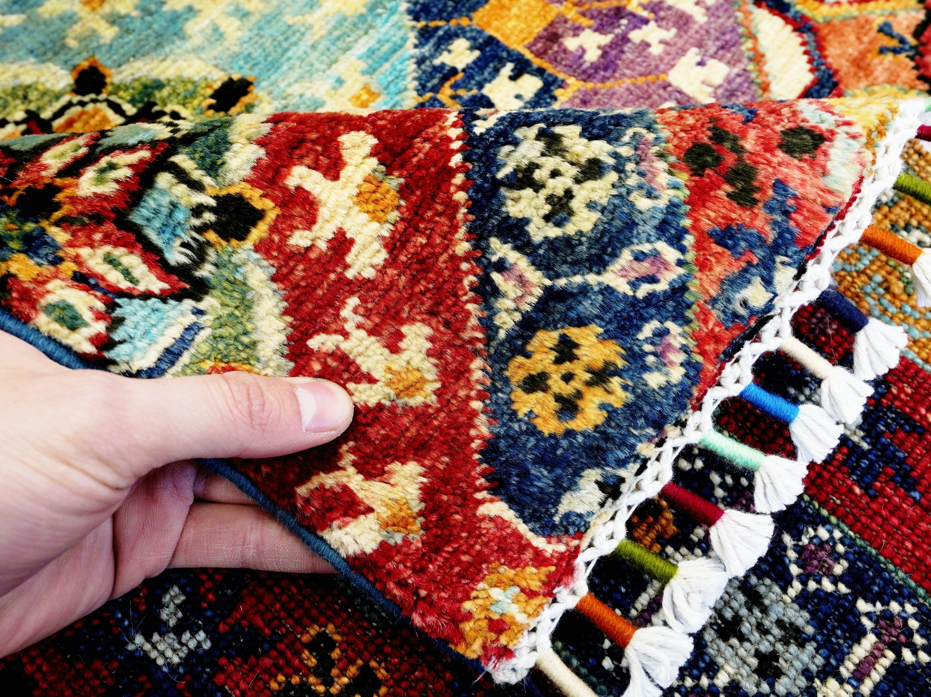 7x10 Ft Colorful Mamluk Rug - Hand Knotted Afghan Rug