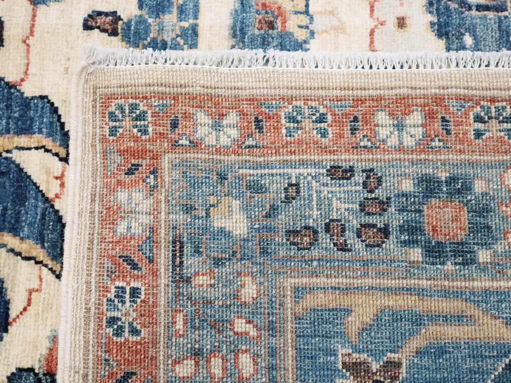 10x14 Ft White & Blue Bidjar Rug - Hand Knotted Oriental Area Rug