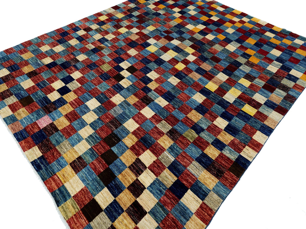 8x10 Ft Colorful Handmade Gabbeh Rug - Afghan Wool Area Rug