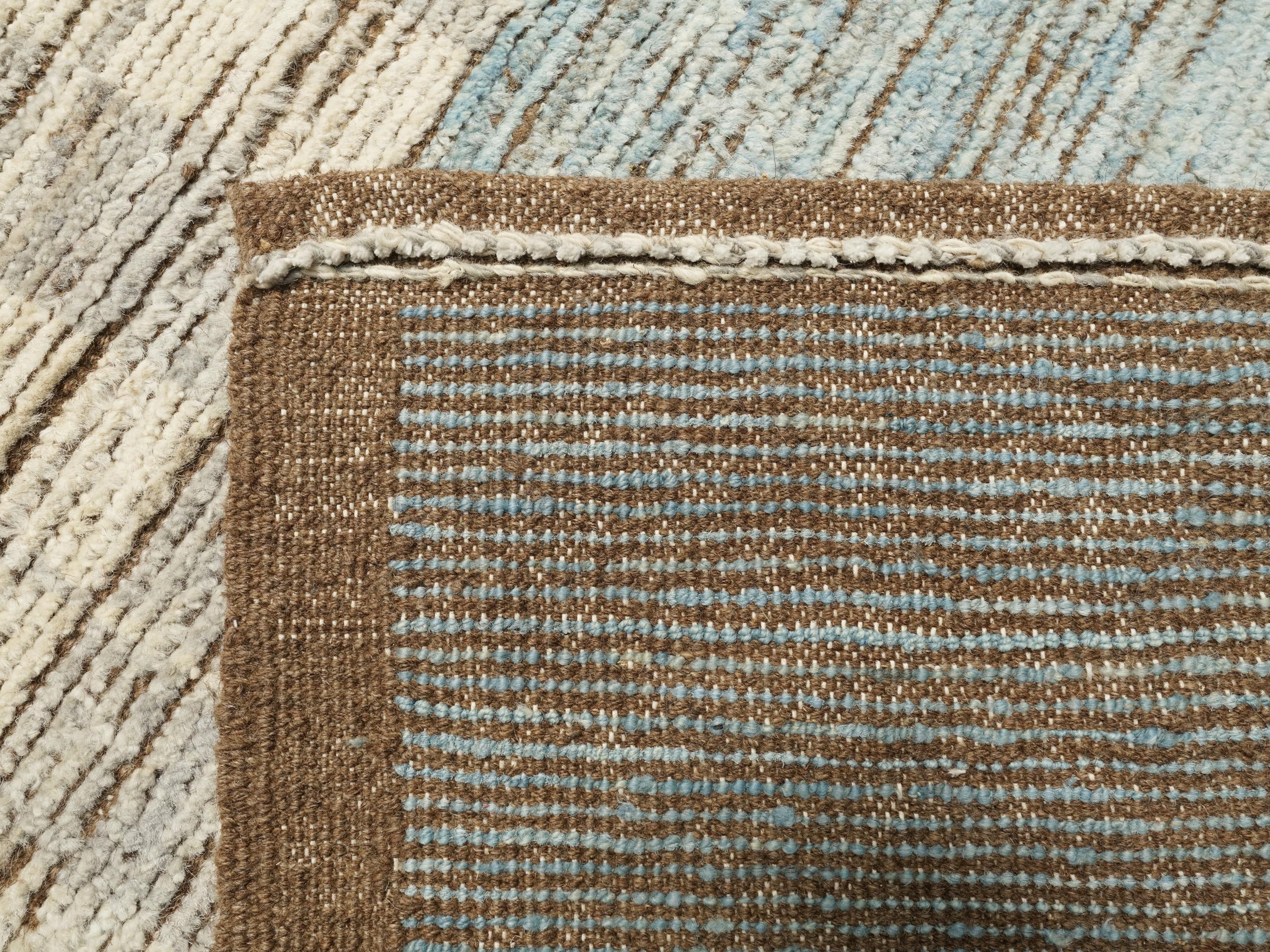 9x12 Ft Blue Moroccan Wool Rug - Hand Knotted Area Rug