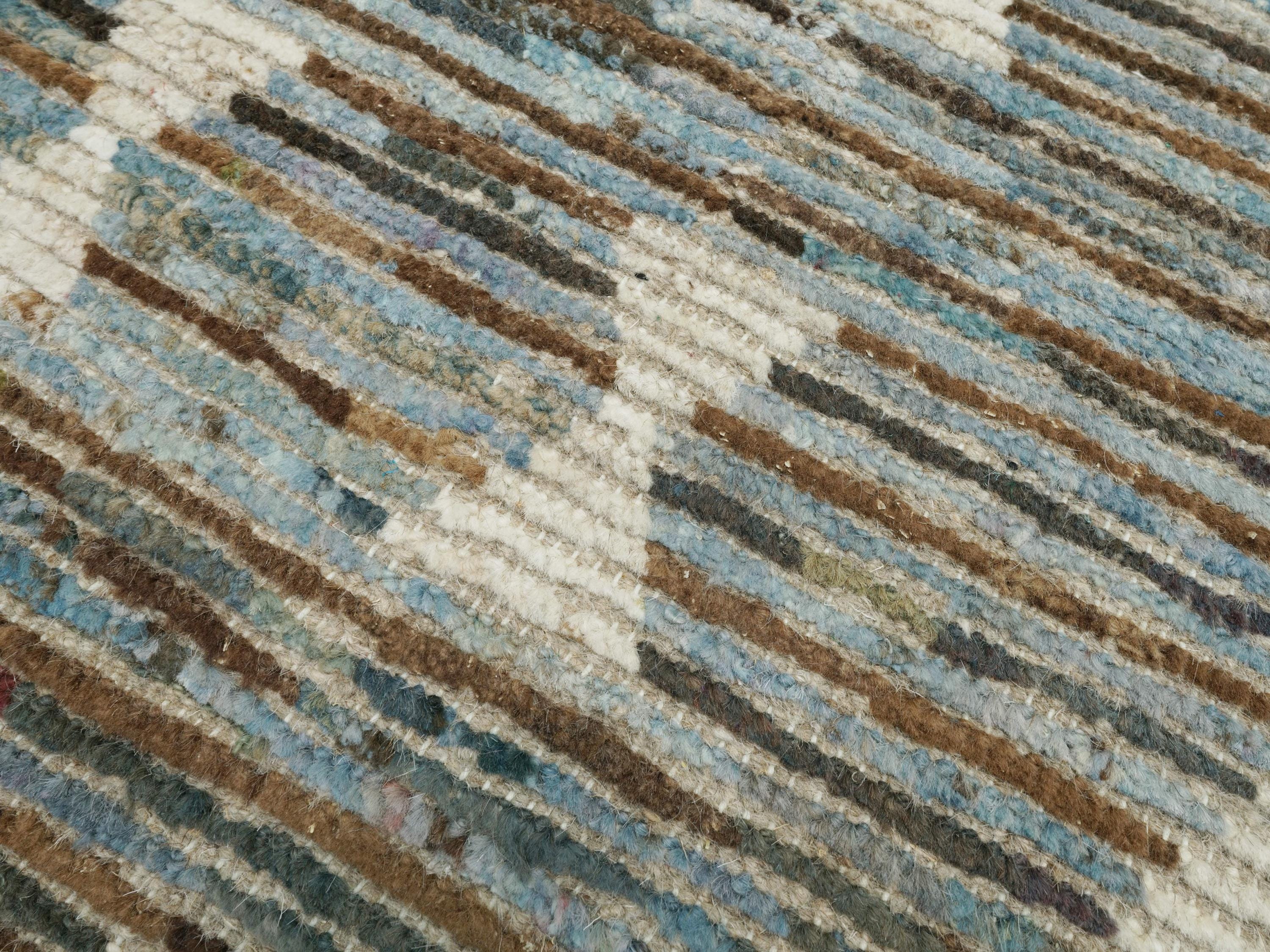 3x5 Ft Blue Moroccan Rug - Hand Knotted Area Rug