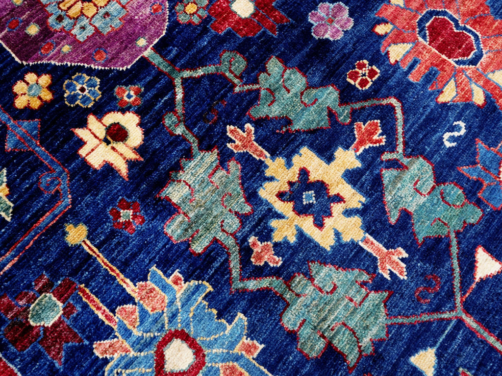 12x15 Ft Navy Blue Serapi Rug - Handmade Afghan Area Rug - Oversize
