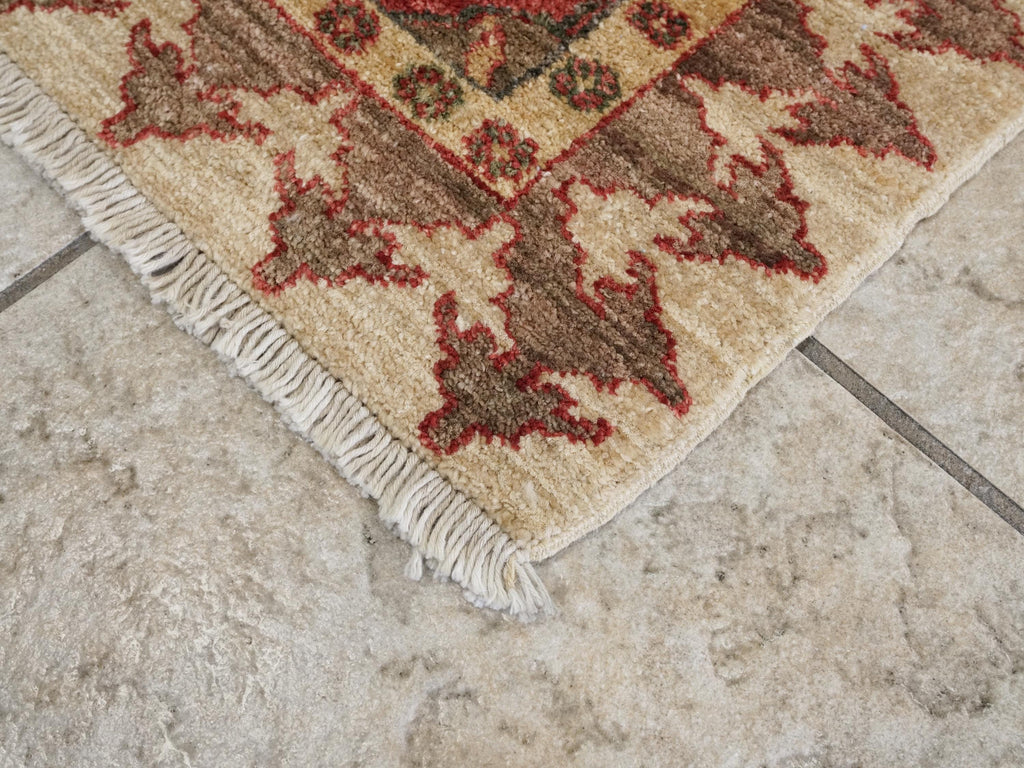 2x3 Ft Hand Knotted Red Bidjar Rug - Ghazni Wool Persian Rug