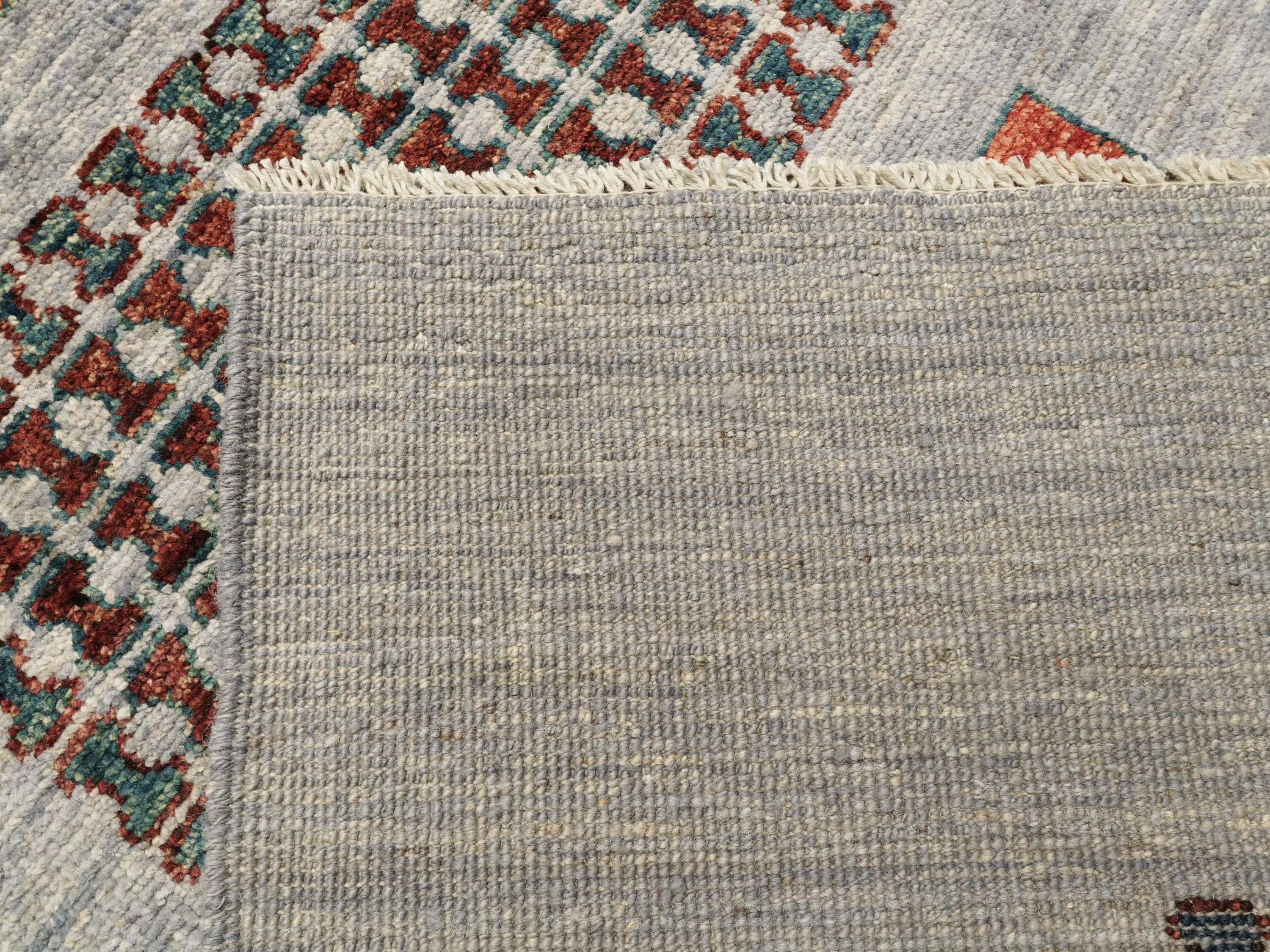 9x14 Ft Gray Gabbeh Rug - Hand Knotted Afghan Area Rug