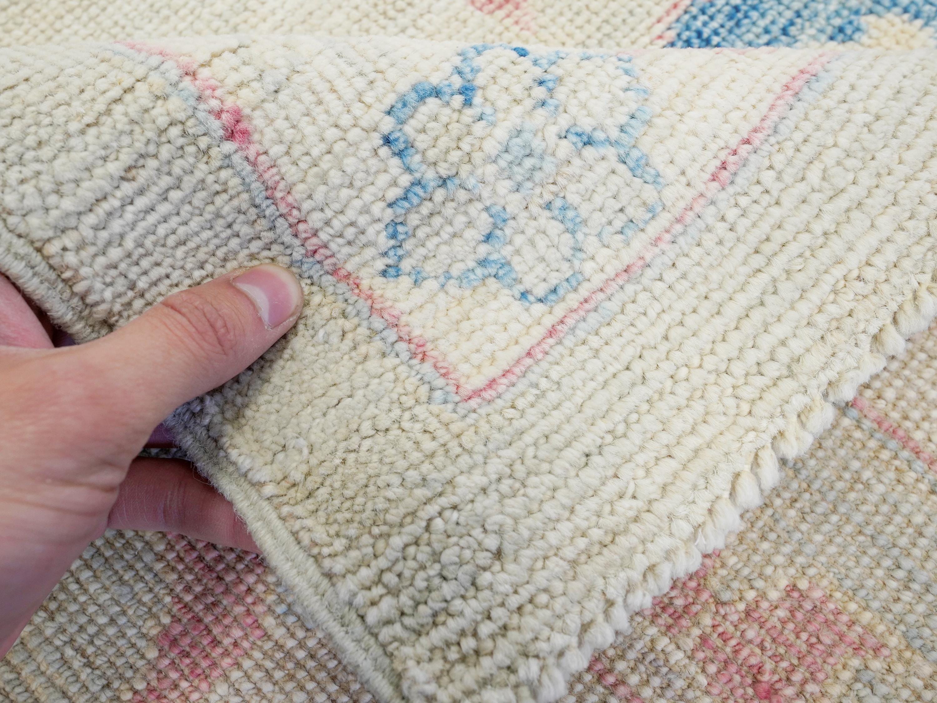 10x14 Ft Muted Oushak Rug - Hand Knotted Afghan Rug - Turkish Floral Design