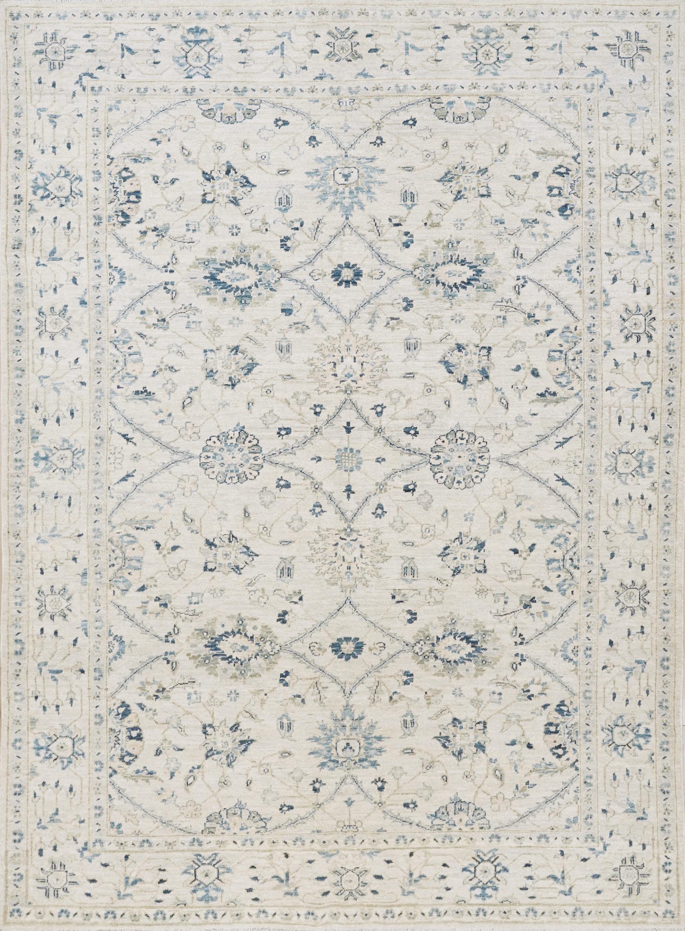 6x9 Ft White Serapi Rug - Afghan Handmade Floral Rug