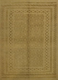 7x9 FT Hand Knotted Wool Kilim Rug - Light Brown Tribal Design