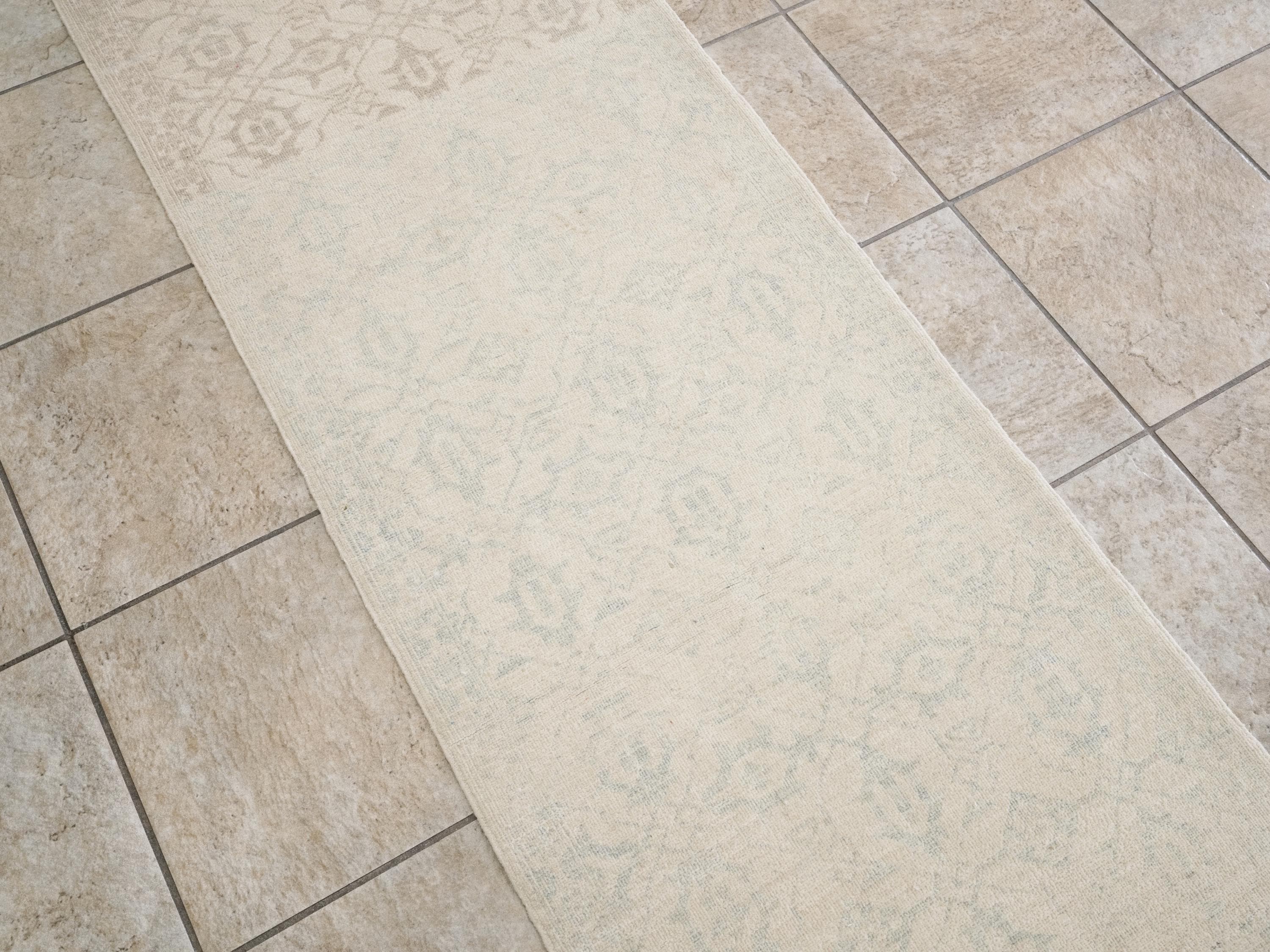 2x6 Ft Hand Knotted Beige Heriz Rug - Afghan Wool Runner