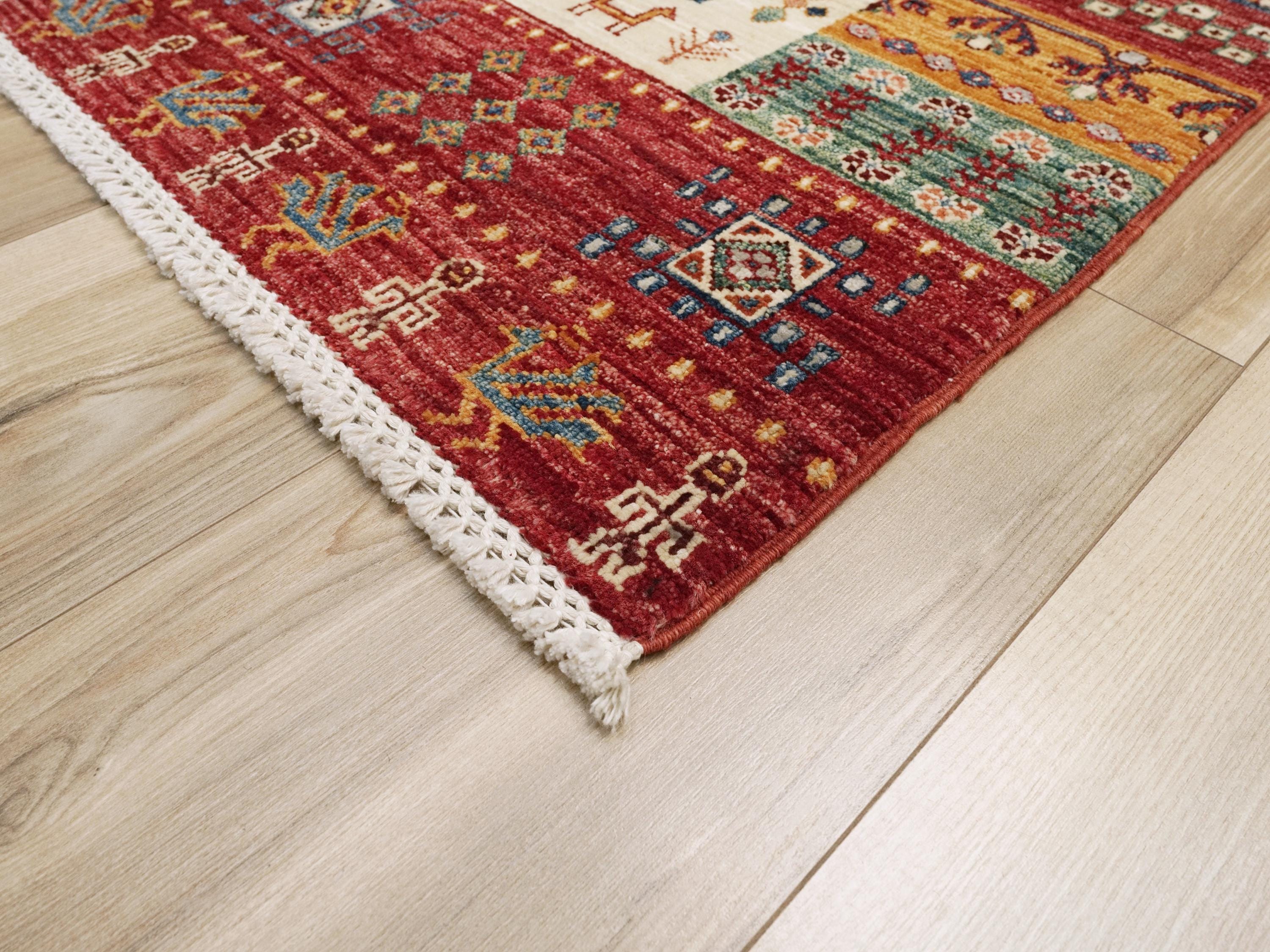 4x7 Ft Red Gabbeh Rug - Afghan Tribal Rug