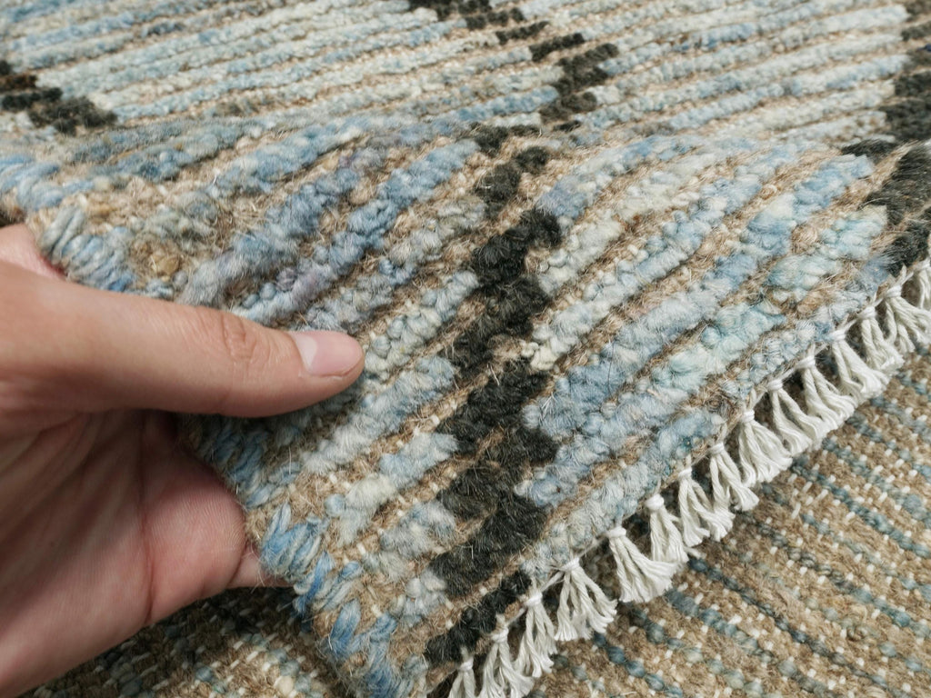 3x5 Ft Hand Knotted Moroccan Rug - Light Blue Area Rug