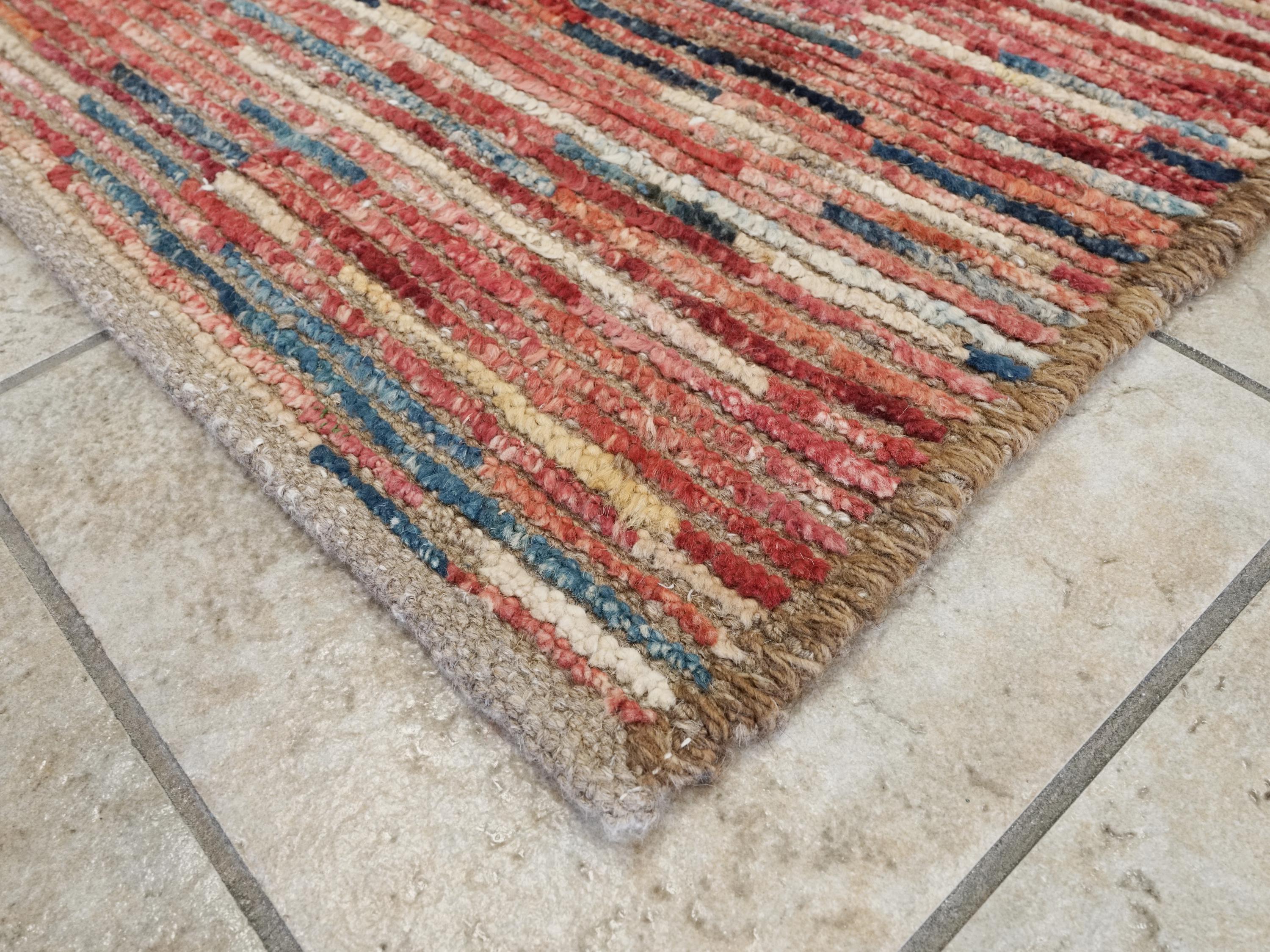 10 Ft Red Moroccan Runner Rug - Afghan Handmade Wool Rug