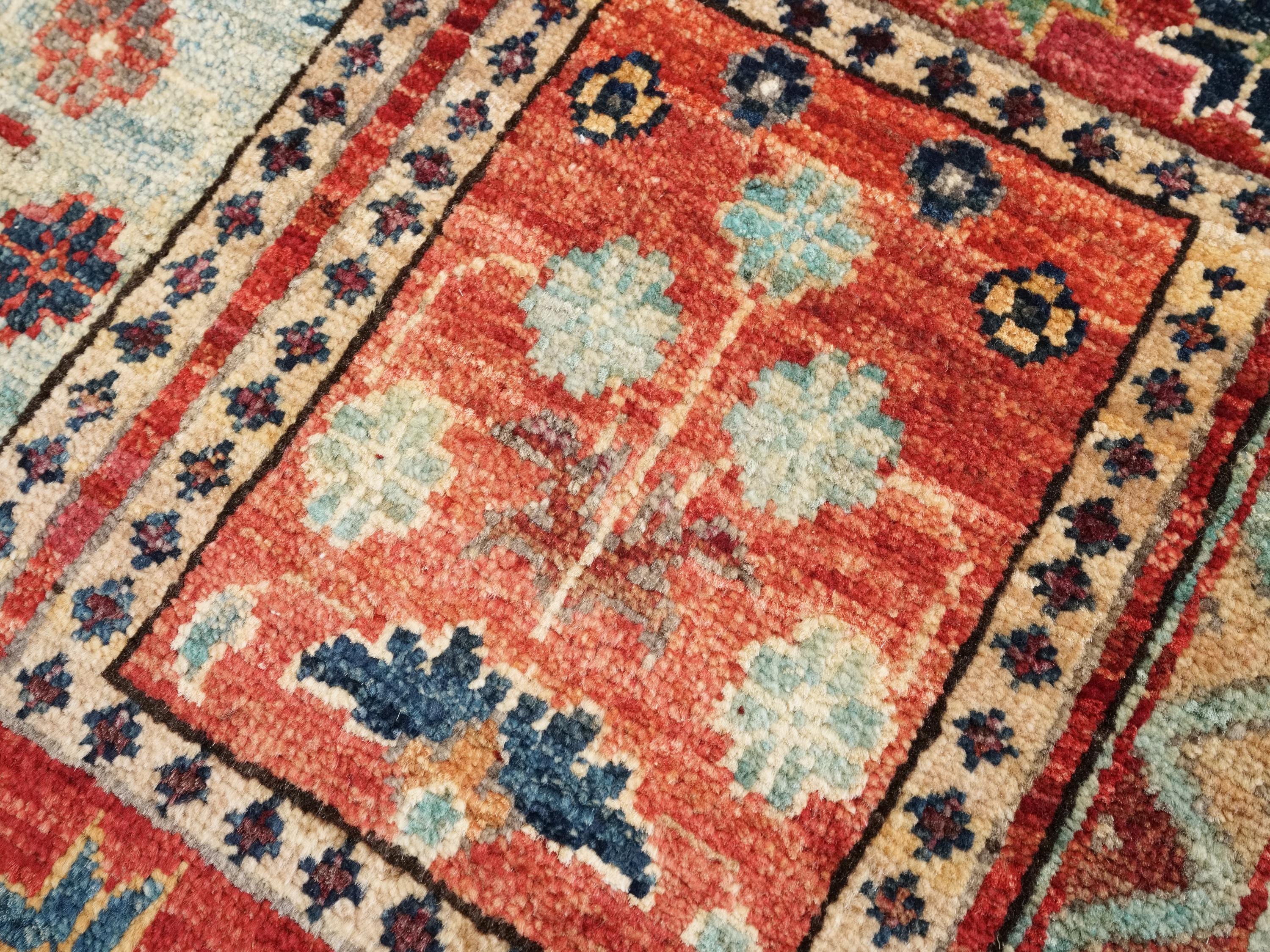 2x3 Ft Hand Knotted Red Heriz Rug - Afghan Wool Doormat
