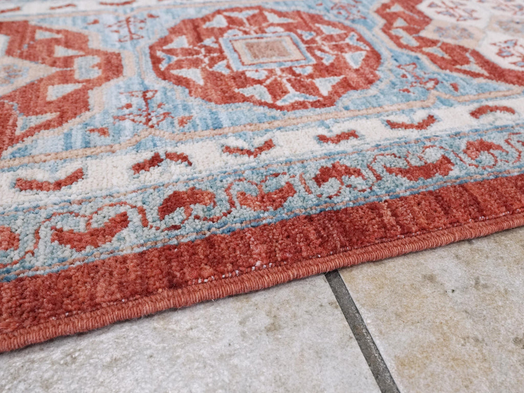 6x8 Ft Red & Beige Mamluk Rug - Hand Knotted Oriental Rug - Traditional Design