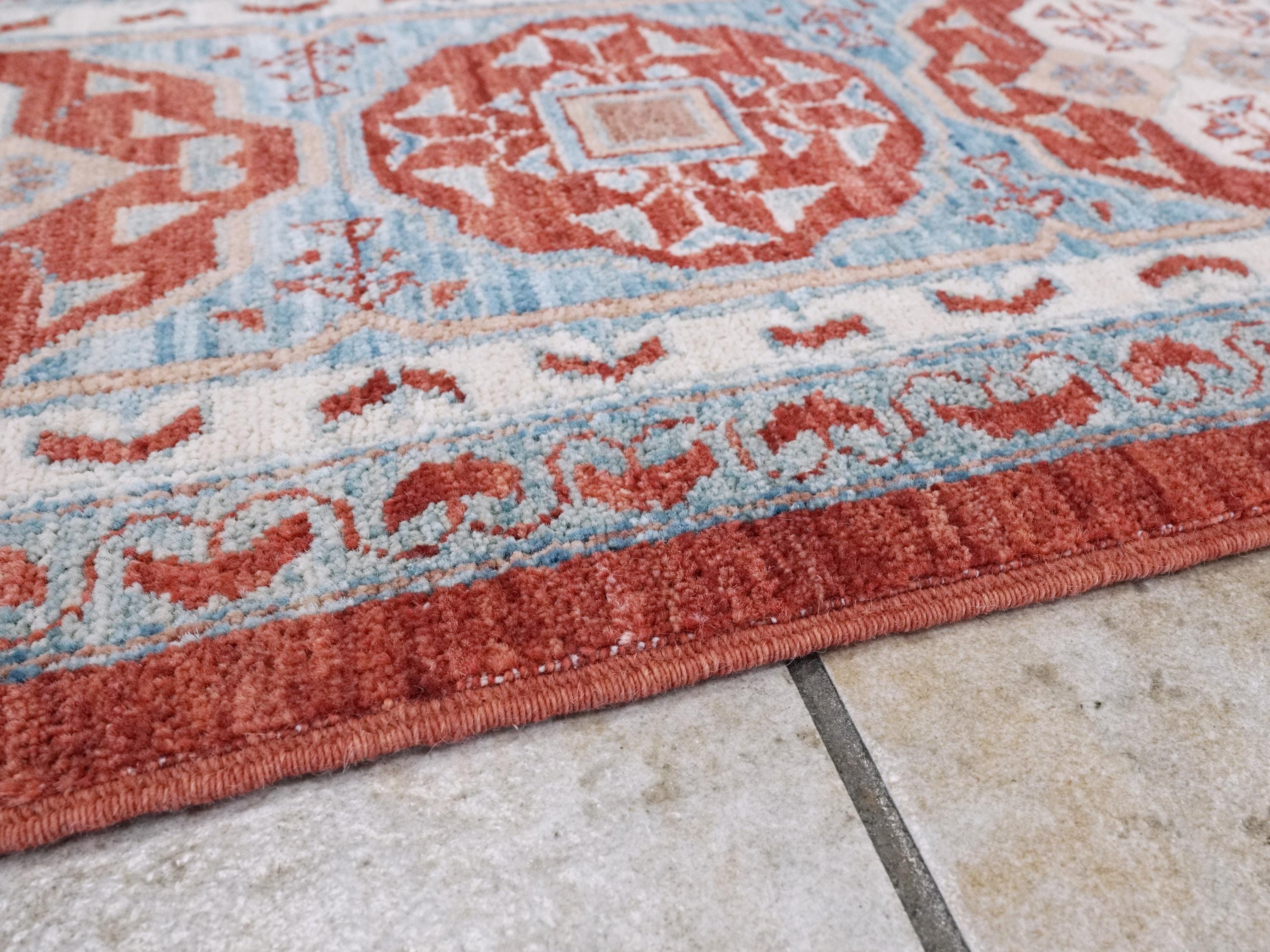 6x8 Ft Red & Beige Mamluk Rug - Hand Knotted Oriental Rug - Traditional Design