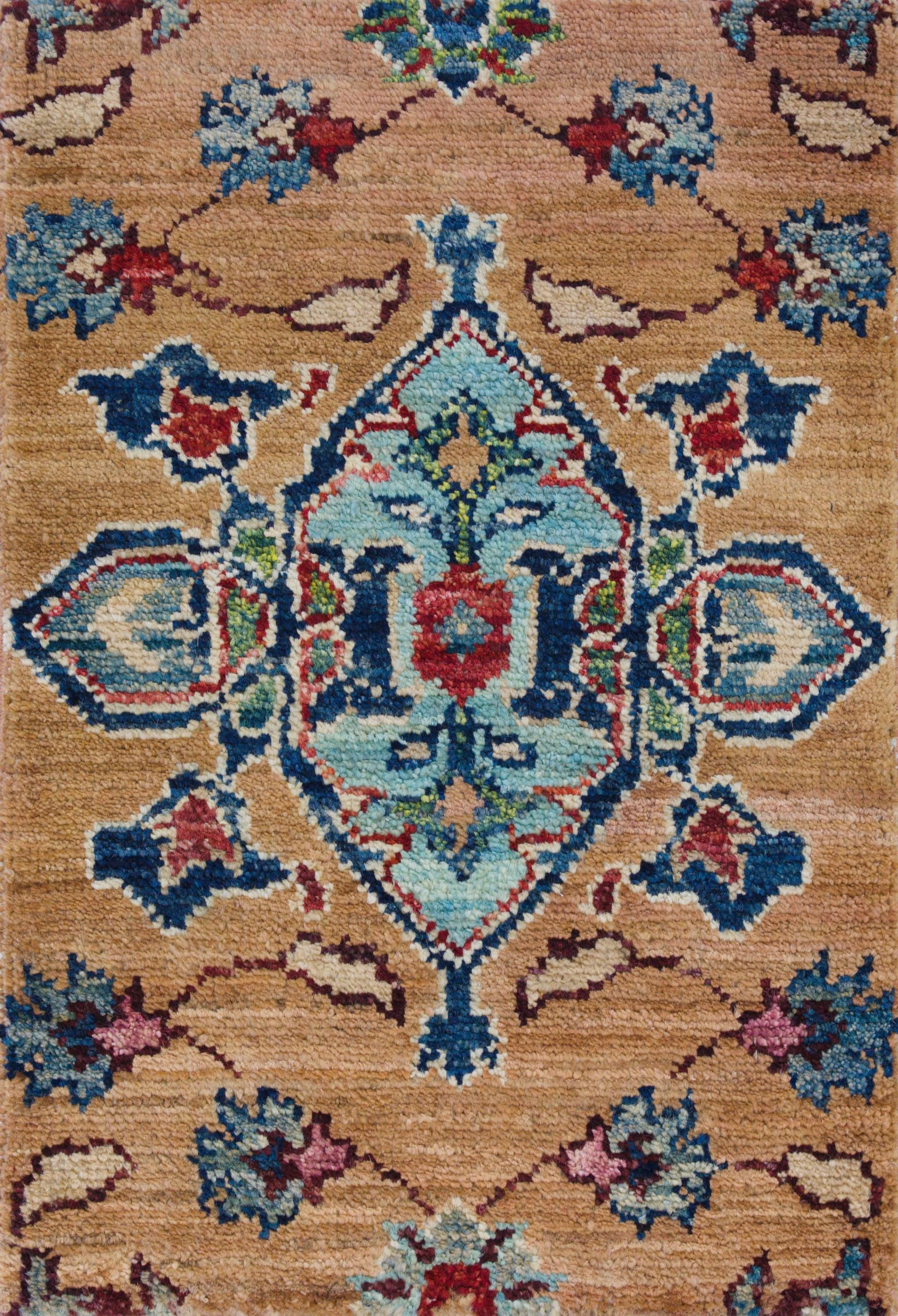 1x2 Ft Light Brown Serapi Rug - Floral Accent Rug