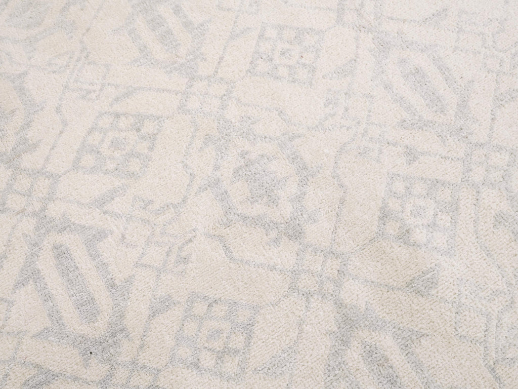 6x9 Ft White Vintage Heriz Rug - Afghan Handmade Area Rug