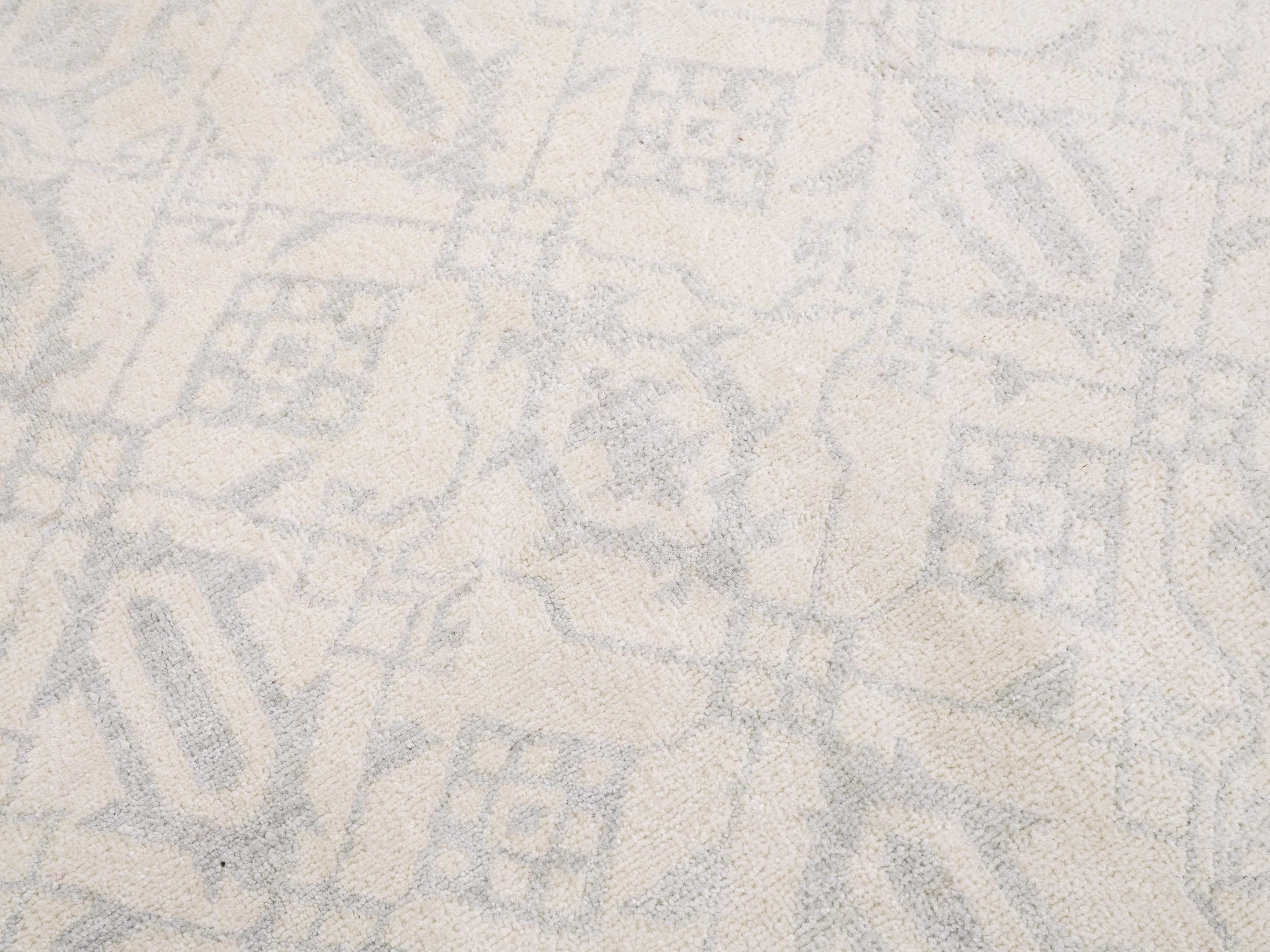 6x9 Ft White Vintage Heriz Rug - Afghan Handmade Area Rug