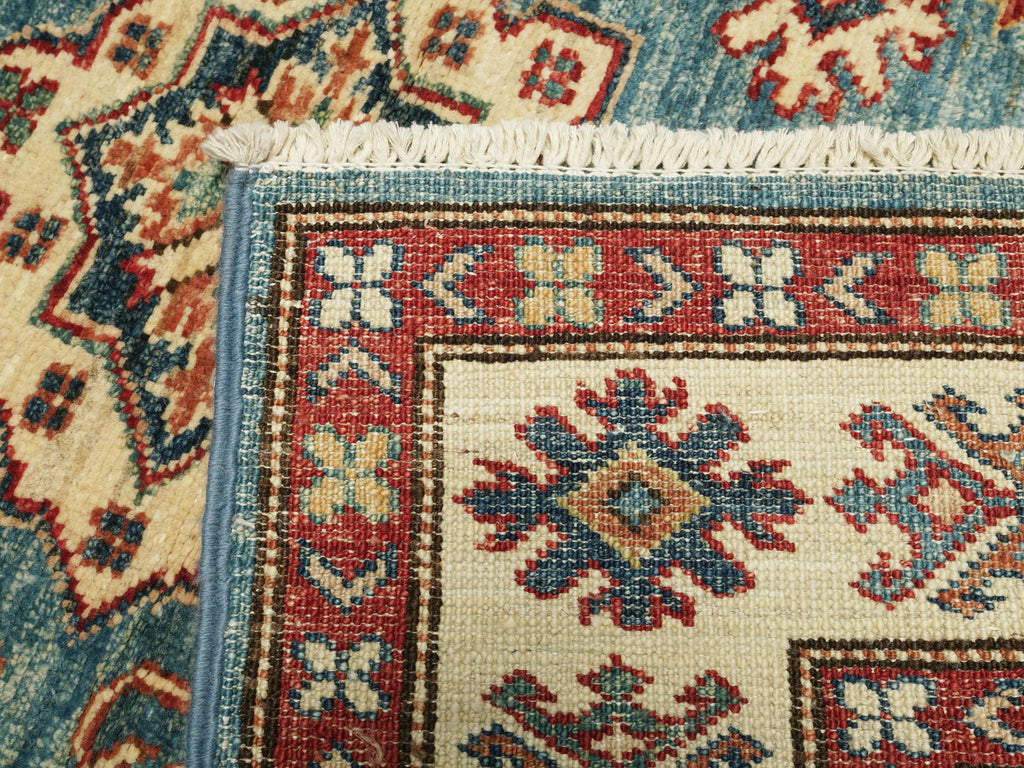 3x4 Ft Light Blue Kazak Rug - Afghan Wool Area Rug