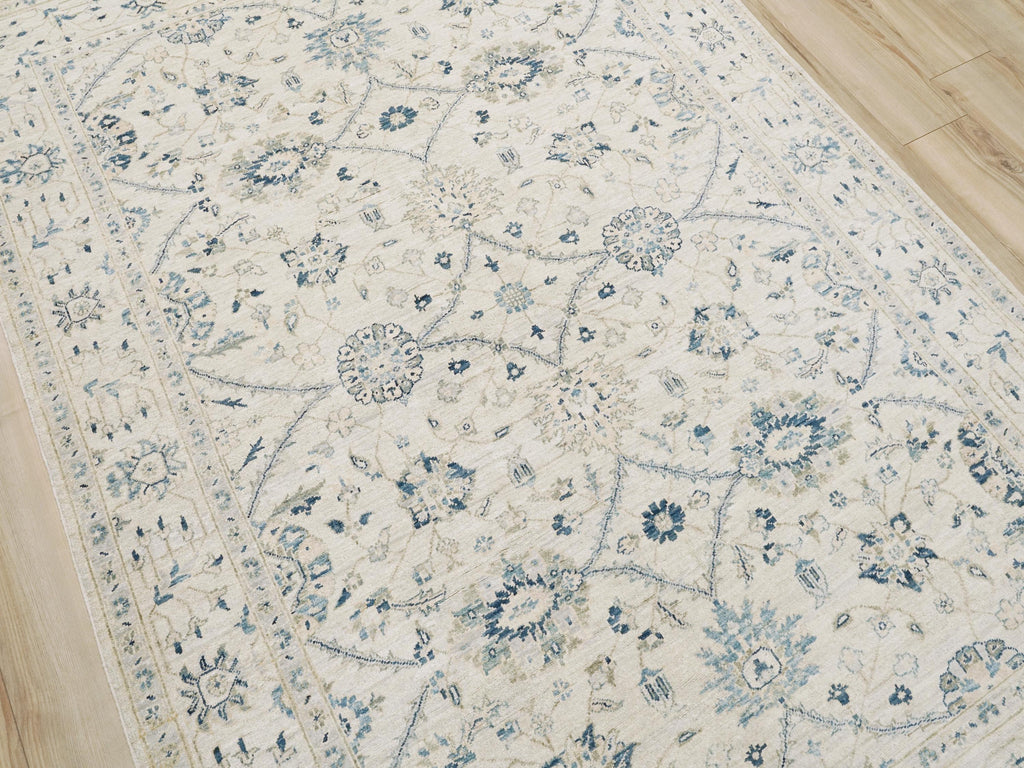 6x9 Ft White Serapi Rug - Afghan Handmade Floral Rug