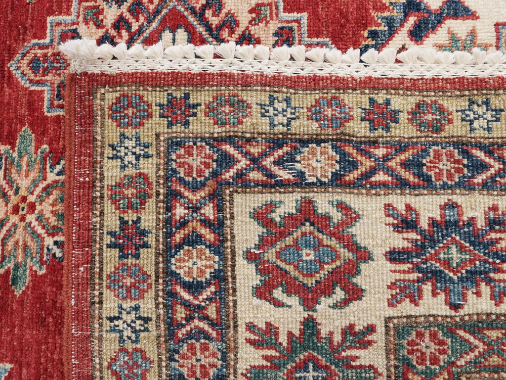 6x9 Ft Red Super Kazak Rug - Hand Knotted Wool Persian Rug