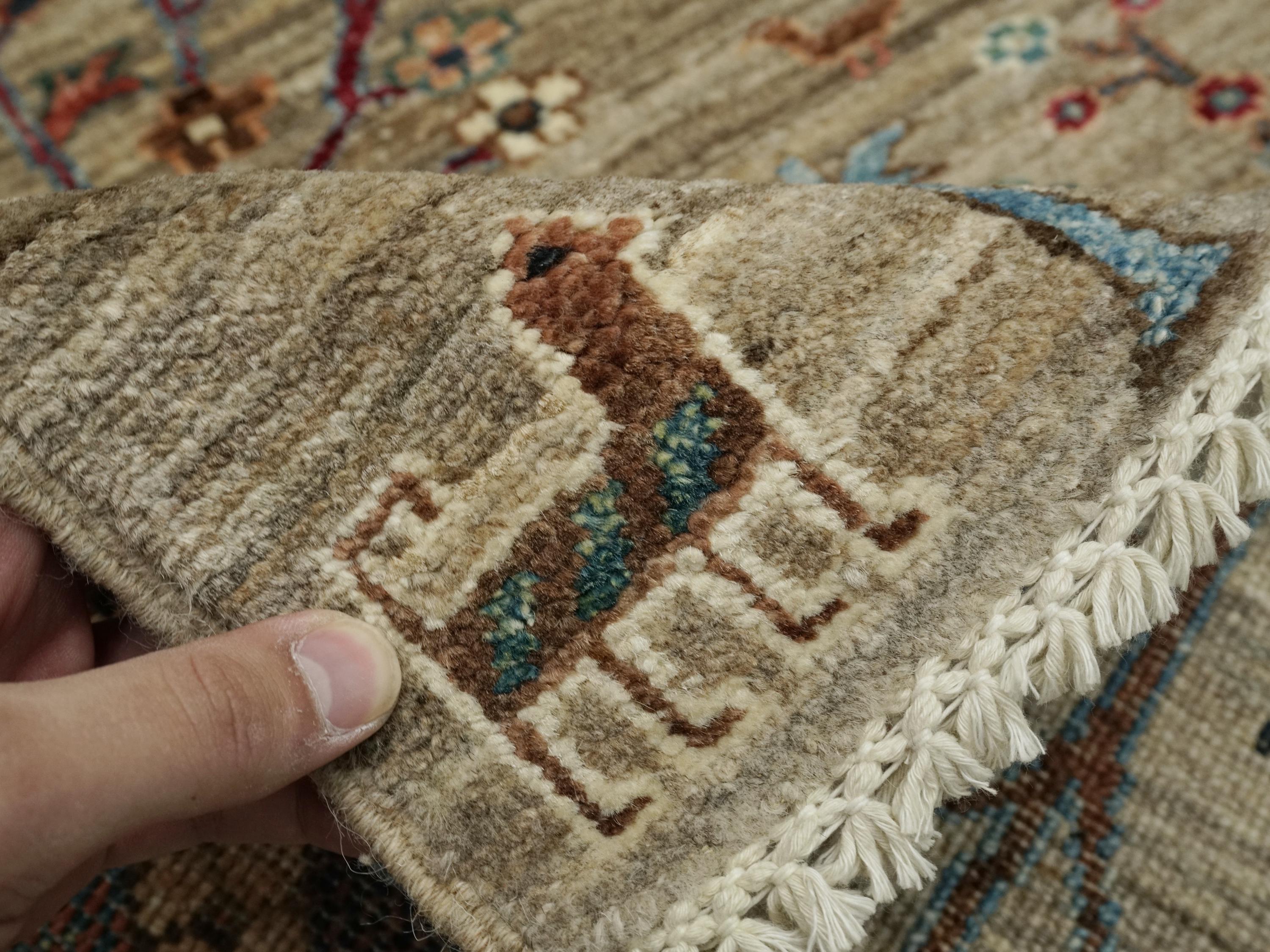 3x5 Ft Brown Gabbeh Rug - Hand Knotted Floral Rug