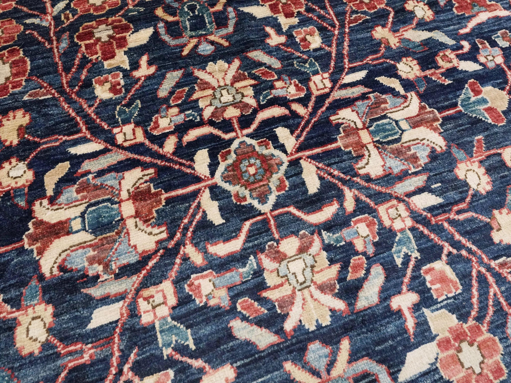 9x12 Ft Blue Serapi Rug – Hand Knotted Wool Oriental Rug