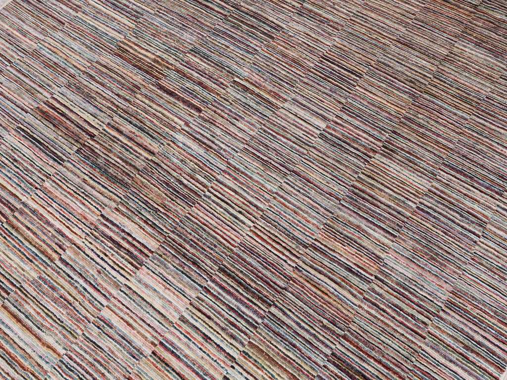 6x9 Ft Gabbeh Rug - Afghan Wool Area Rug - Striped Design
