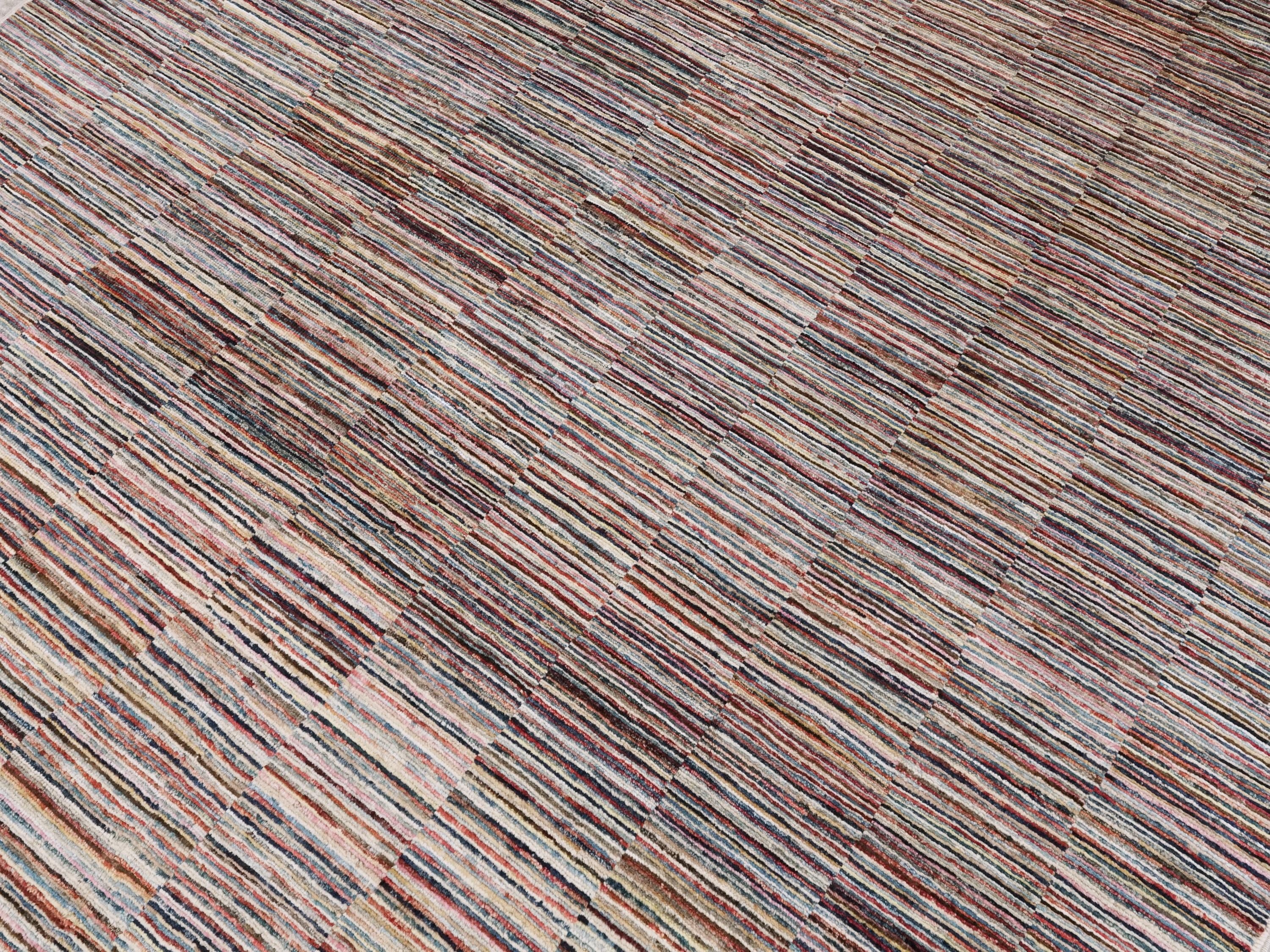 6x9 Ft Gabbeh Rug - Afghan Wool Area Rug - Striped Design
