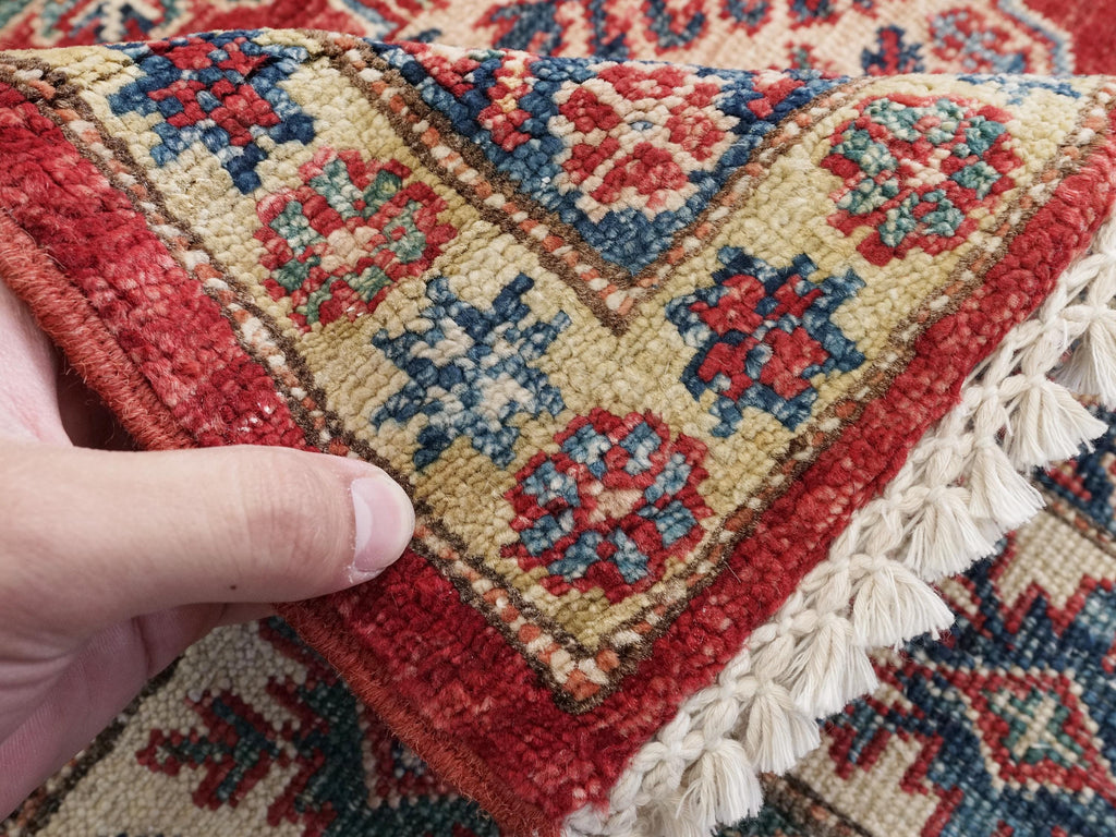 6x9 Ft Red Super Kazak Rug - Hand Knotted Wool Persian Rug